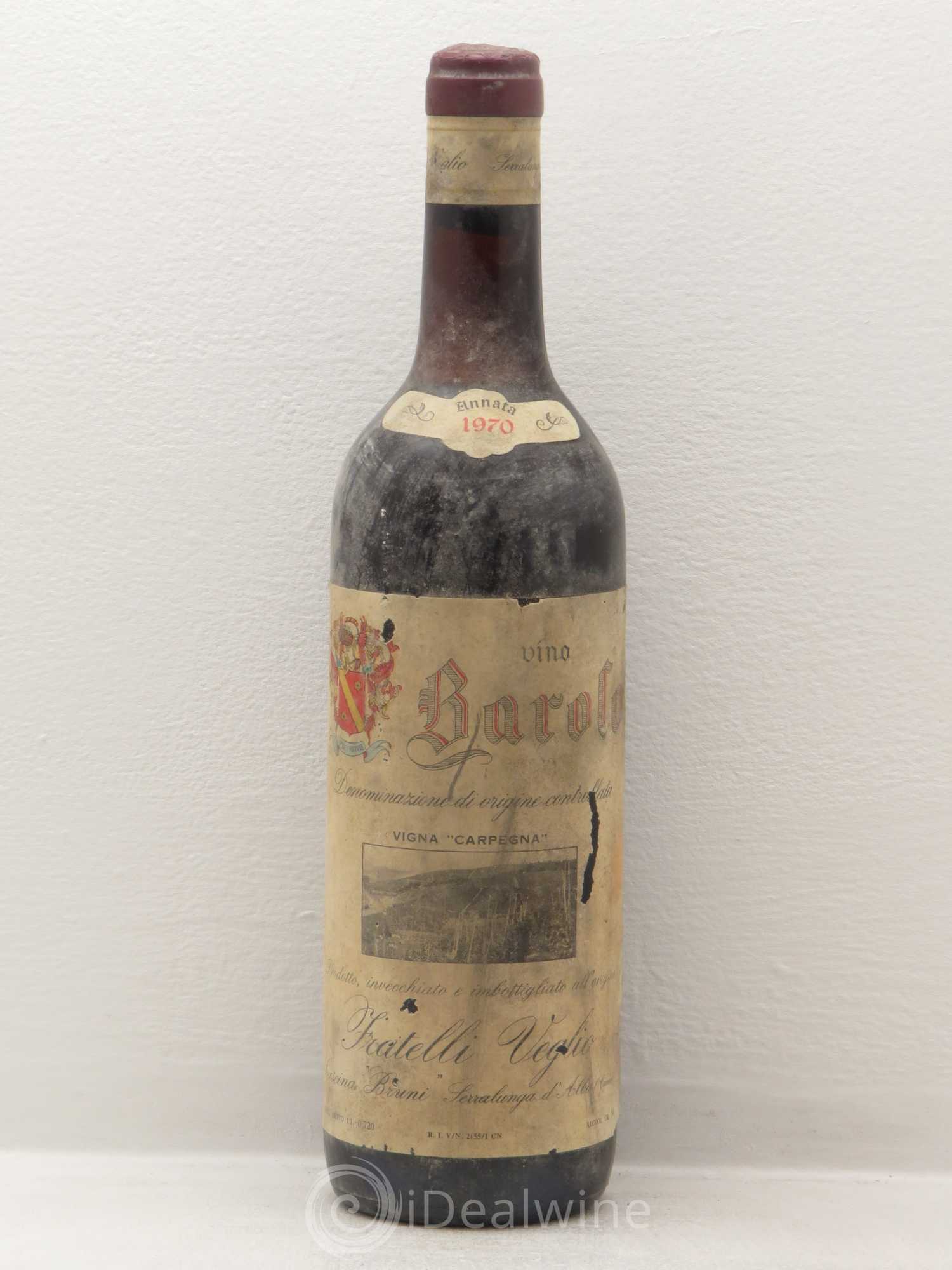 Barolo Vigna Carpegna Fratelli Veglio 1970 - Posten von 1 Flasche - 0