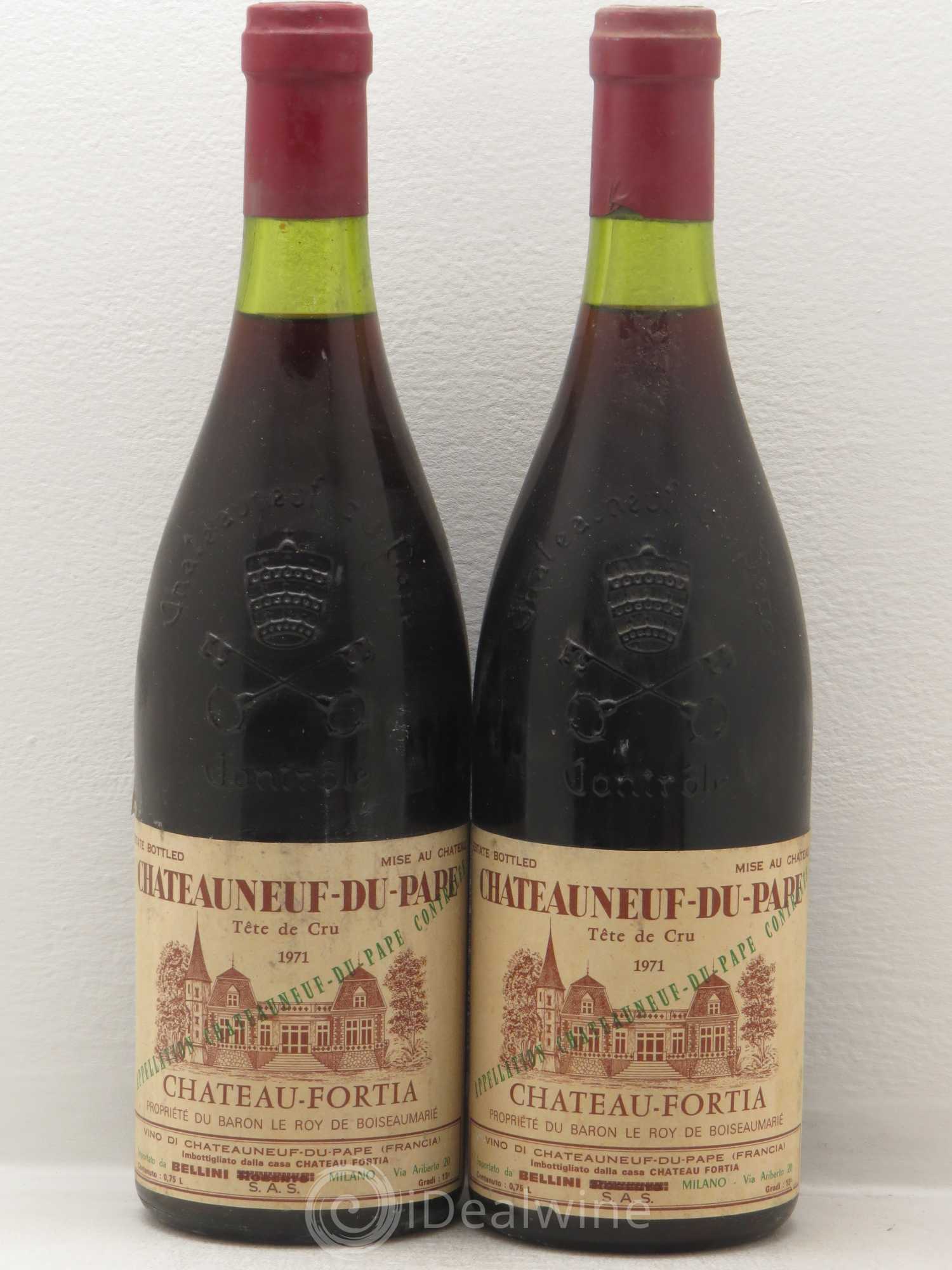 Châteauneuf-du-Pape Château Fortia Tête de cru 1971 - Lot de 2 bouteilles - 0