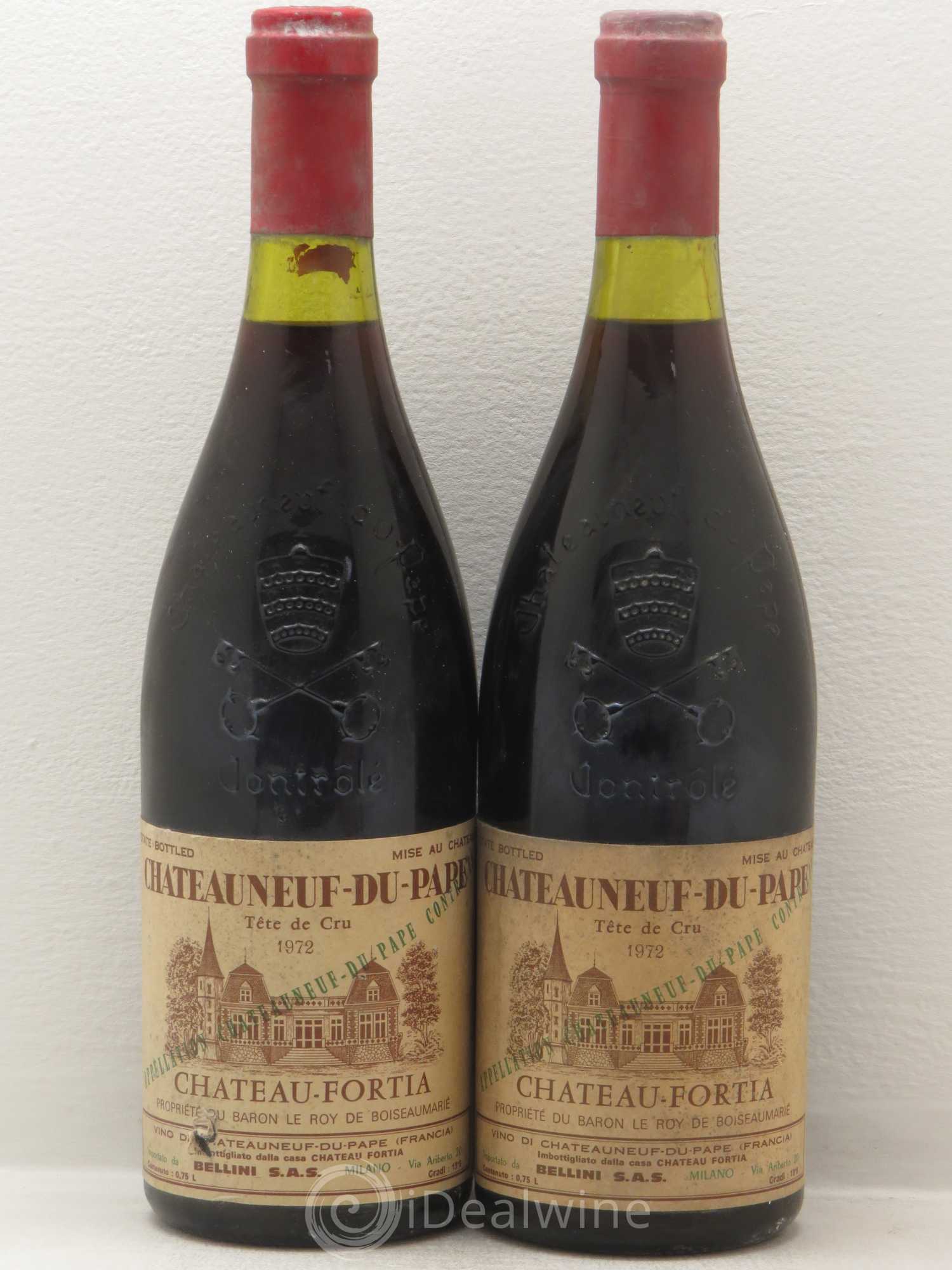 Châteauneuf-du-Pape Château Fortia Tête de cru 1972 - Lot de 2 bouteilles - 0