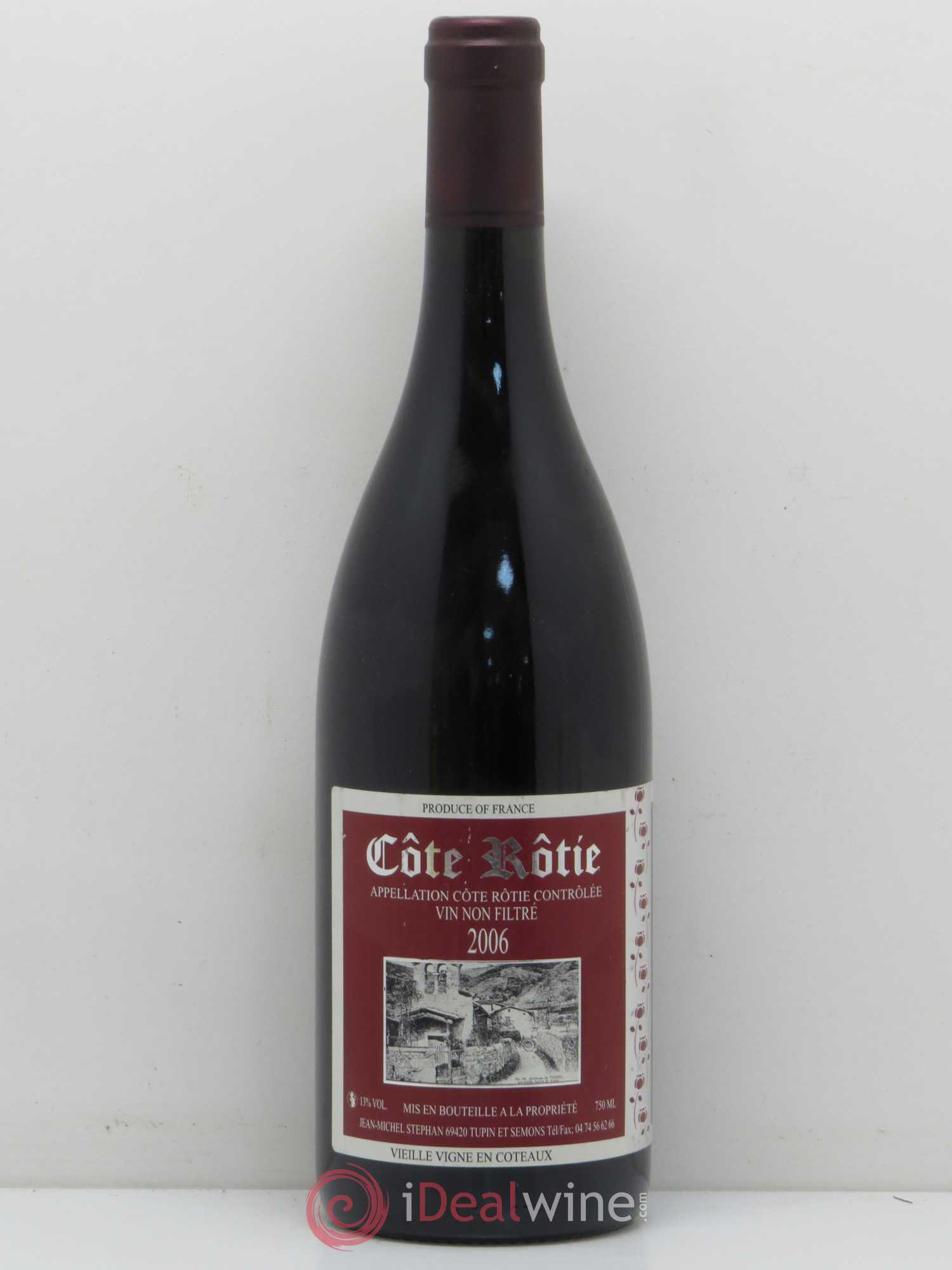 Côte-Rôtie Vieilles Vignes en Coteaux Jean-Michel Stephan 2006 - Lot de 1 bouteille - 0