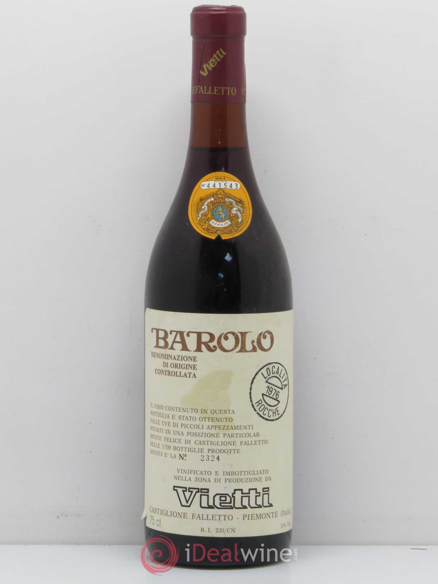 Barolo Rocche Vietti 1976 - Lot de 1 bouteille - 0