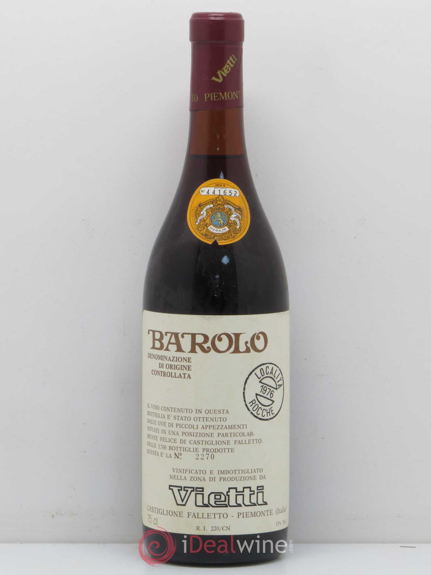 Barolo Rocche Vietti 1976 - Posten von 1 Flasche - 0