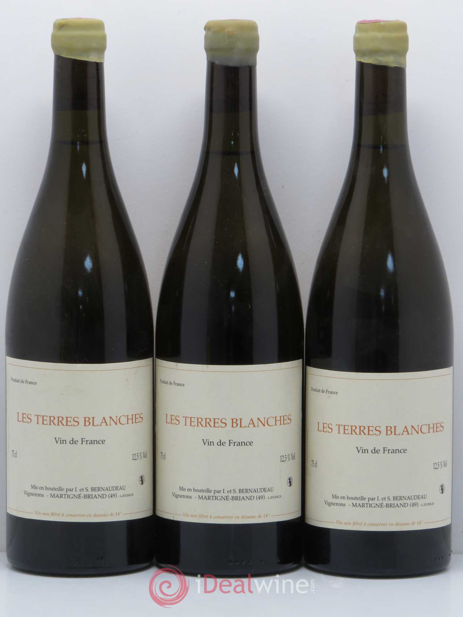Vin de France Les Terres Blanches Stéphane Bernaudeau 2012 - Lot de 3 bouteilles - 0