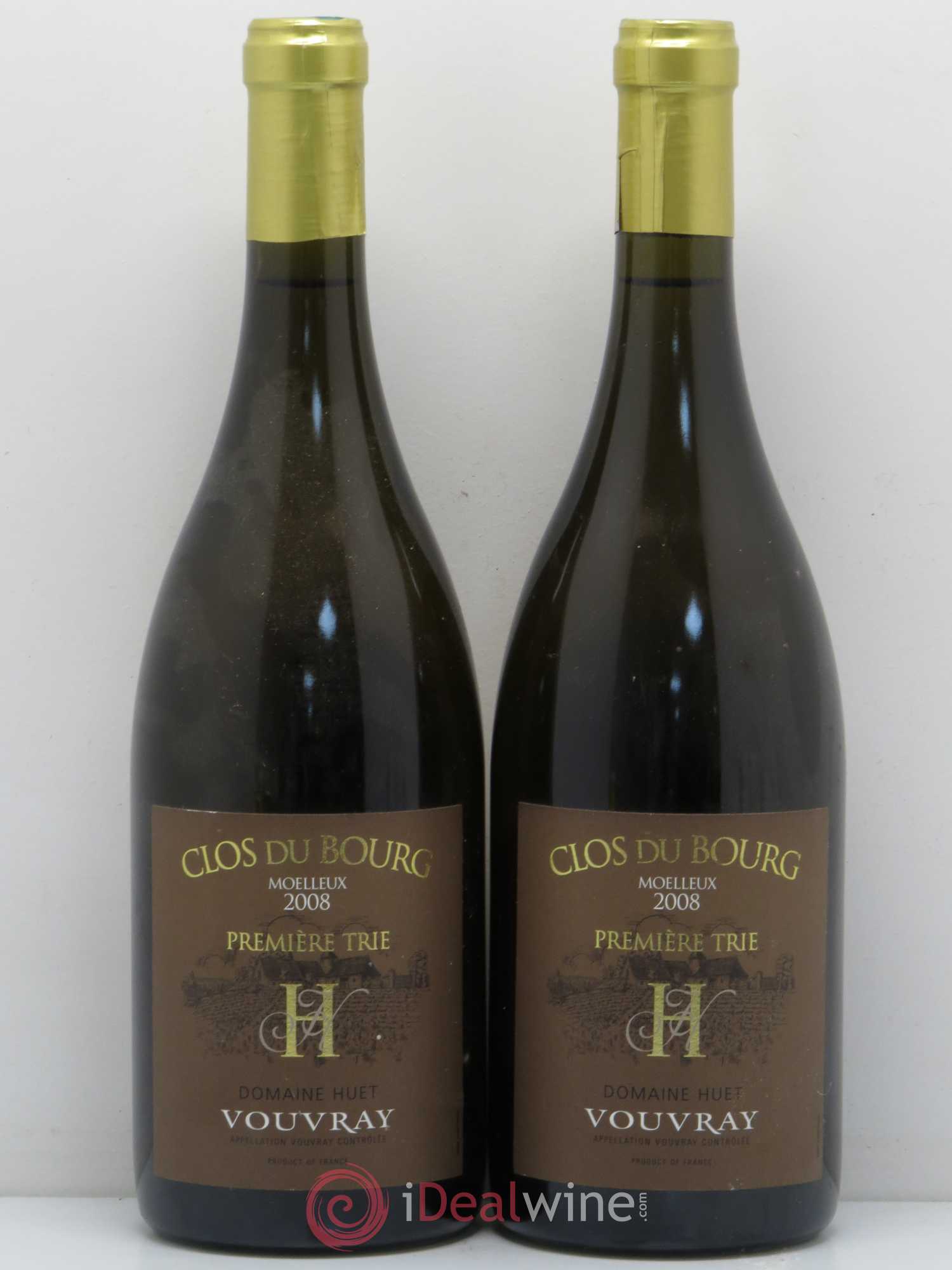 Vouvray Clos du Bourg Moelleux 1ère trie Domaine Huet 2008 - Lot de 2 bouteilles - 0