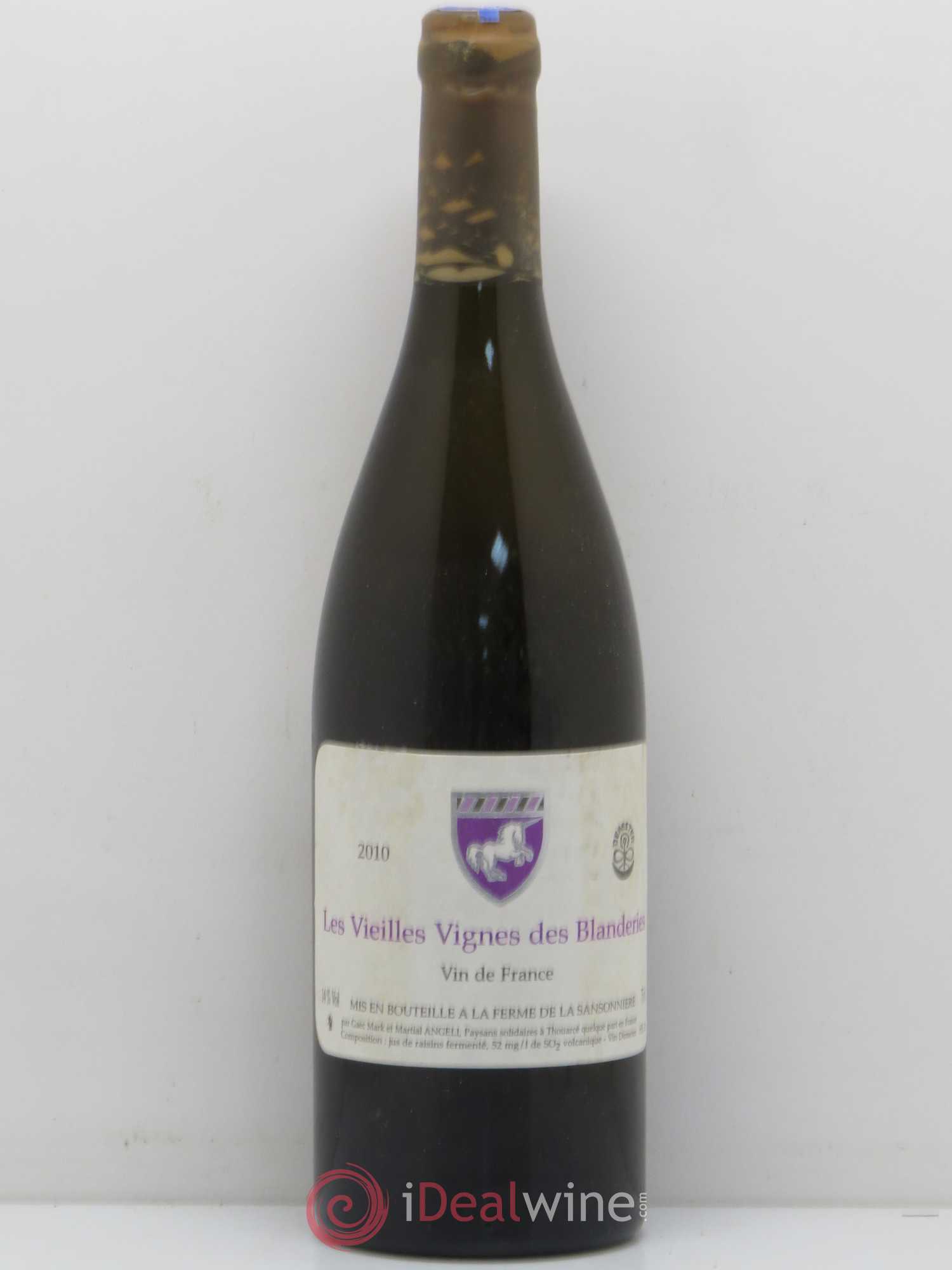 Vin de France Les Vieilles Vignes des Blanderies Mark Angeli (Domaine) - Ferme de la Sansonnière 2010 - Lot de 1 bouteille - 0