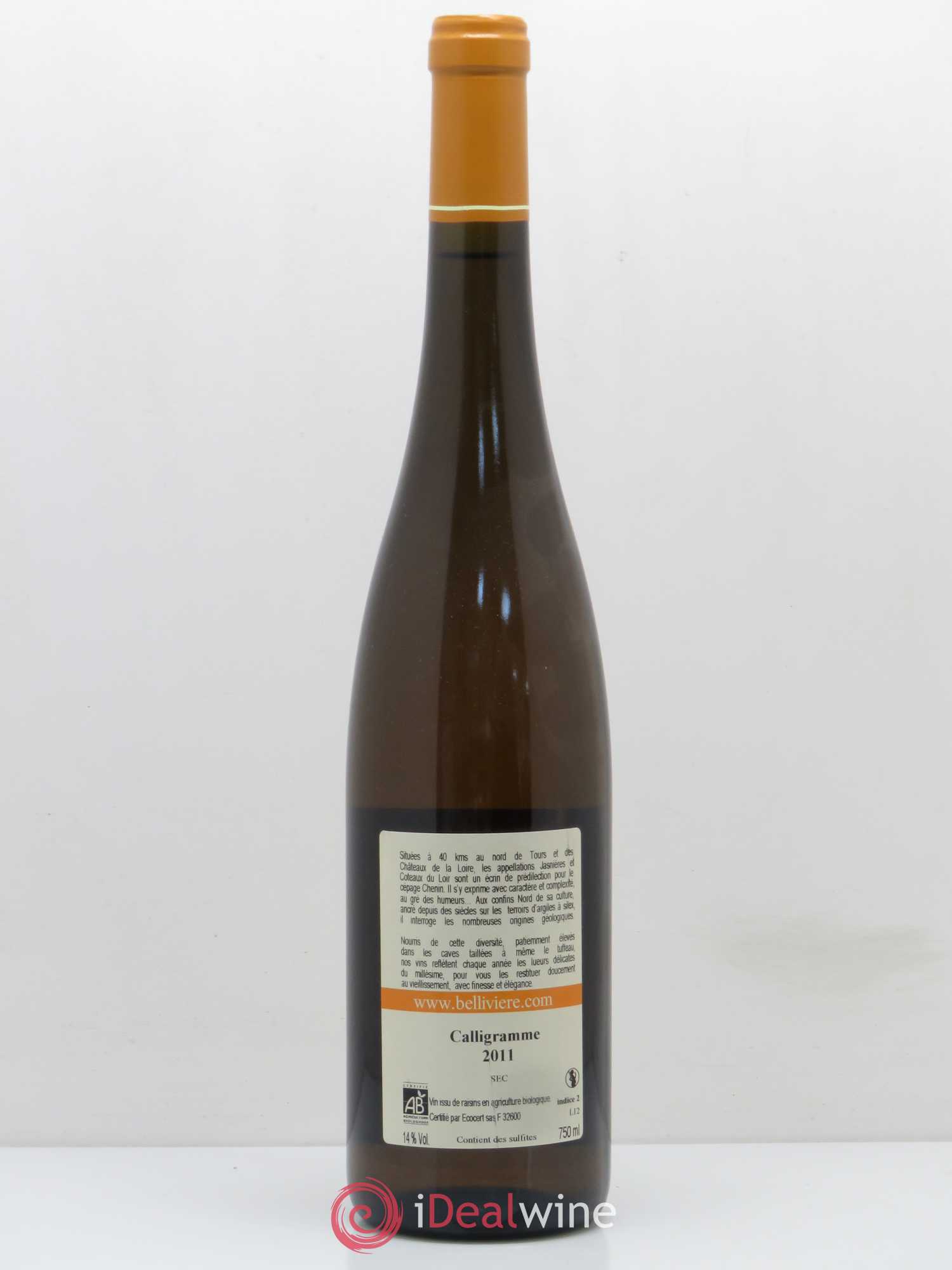 Jasnières Calligramme Domaine de Bellivière 2011 - Lot de 1 bouteille - 1