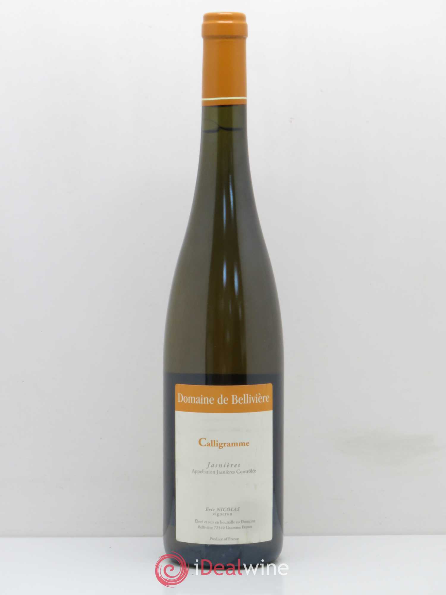 Jasnières Calligramme Domaine de Bellivière 2013 - Lot de 1 bouteille - 0