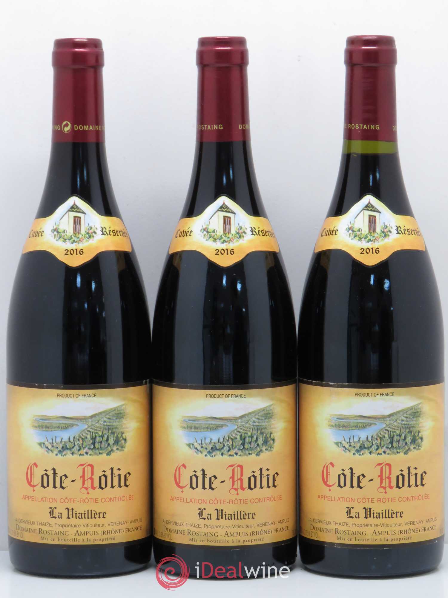 Côte-Rôtie René Rostaing La Vialliere 2016 - Lot of 3 bottles - 0