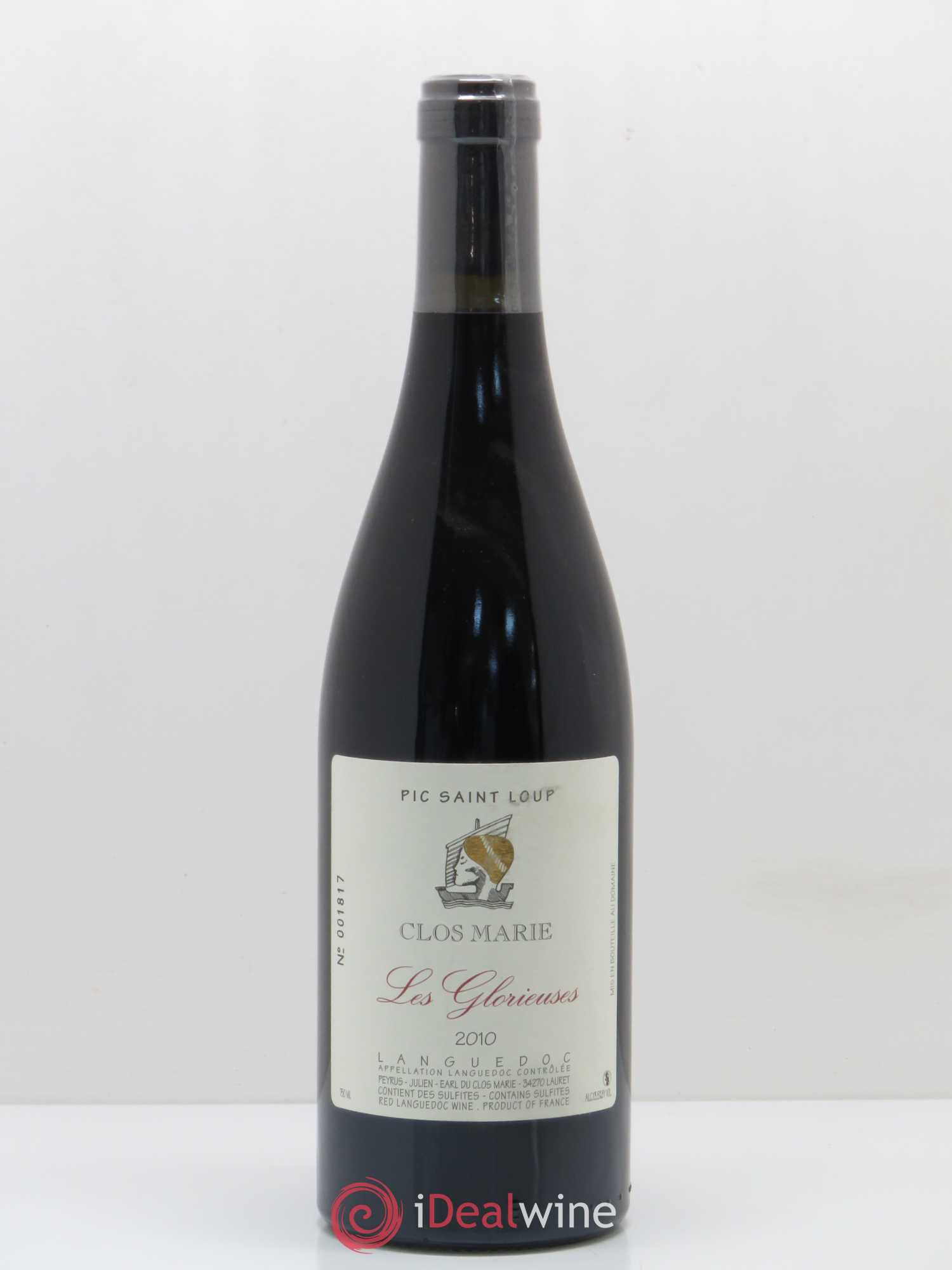 Pic Saint-Loup Clos Marie Les Glorieuses Christophe Peyrus et Françoise Julien 2010 - Lot de 1 bouteille - 0