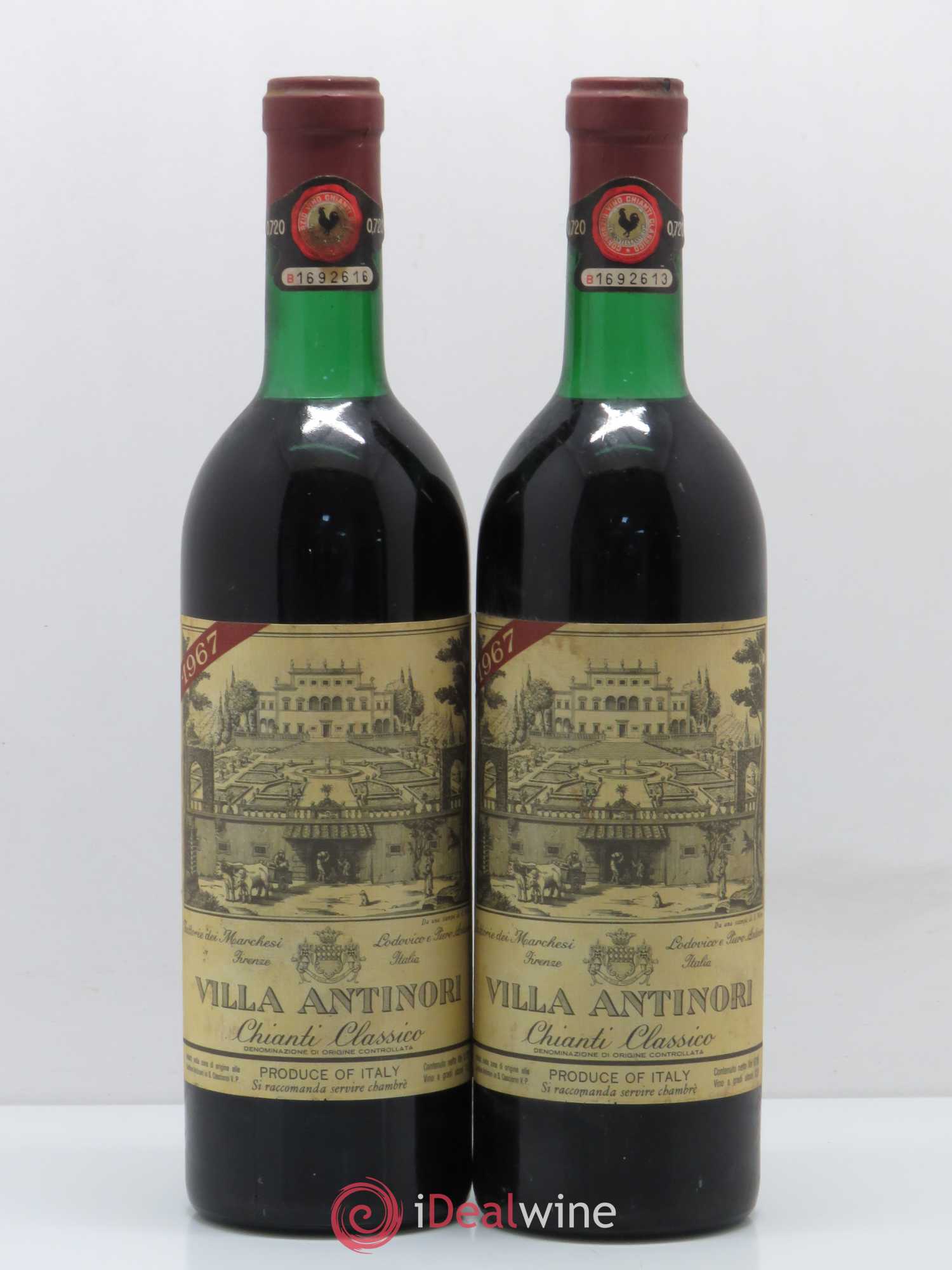 Chianti Classico DOCG Villa Antinori 1967 - Lot de 2 bouteilles - 0