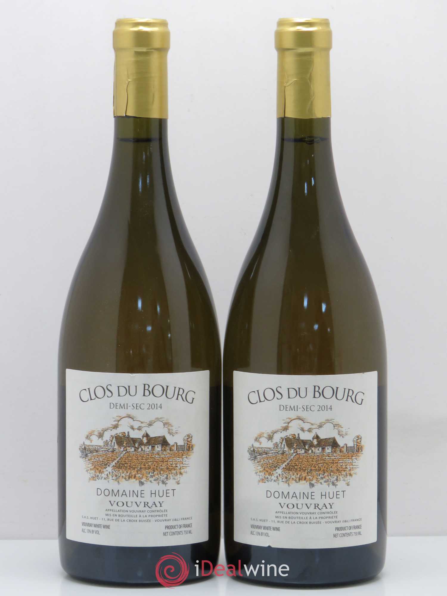 Vouvray Clos du Bourg Demi-Sec Domaine Huet 2014 - Lot de 2 bouteilles - 0