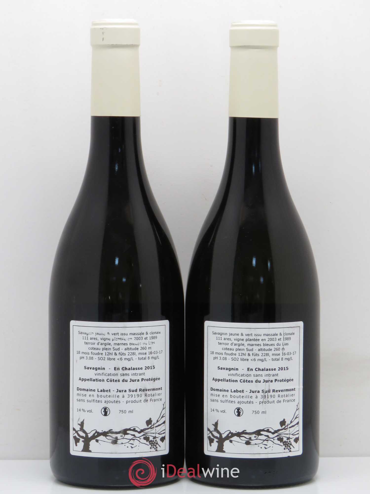 Côtes du Jura Fleur du Savagnin En Chalasses Labet 2015 - Posten von 2 Flaschen - 1