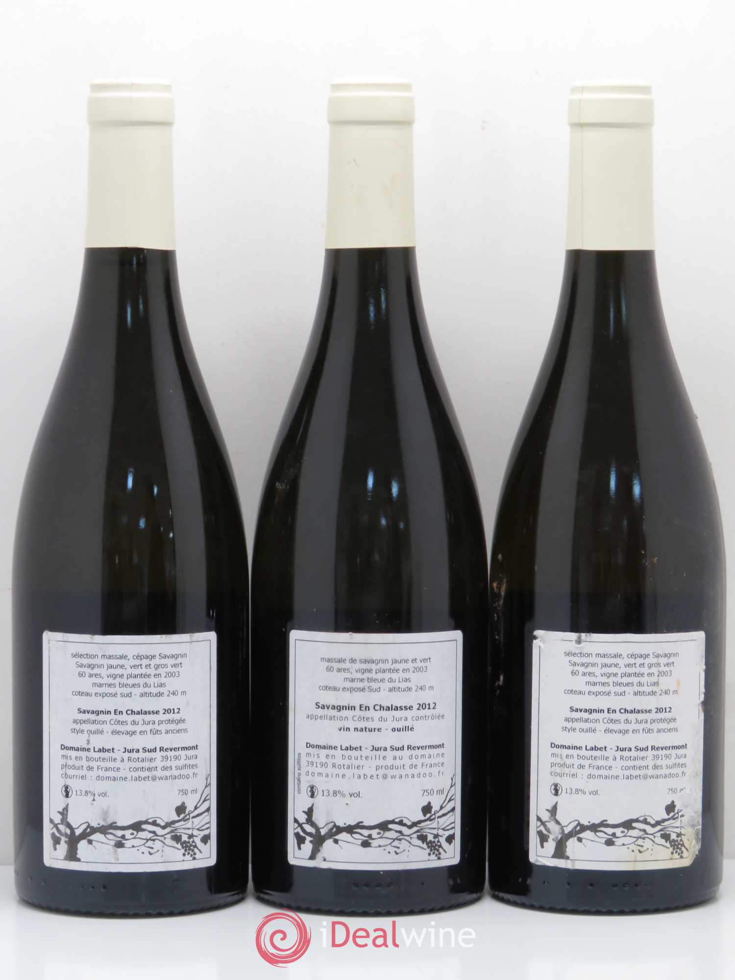 Côtes du Jura Fleur du Savagnin En Chalasse Labet 2012 - Posten von 3 Flaschen - 1