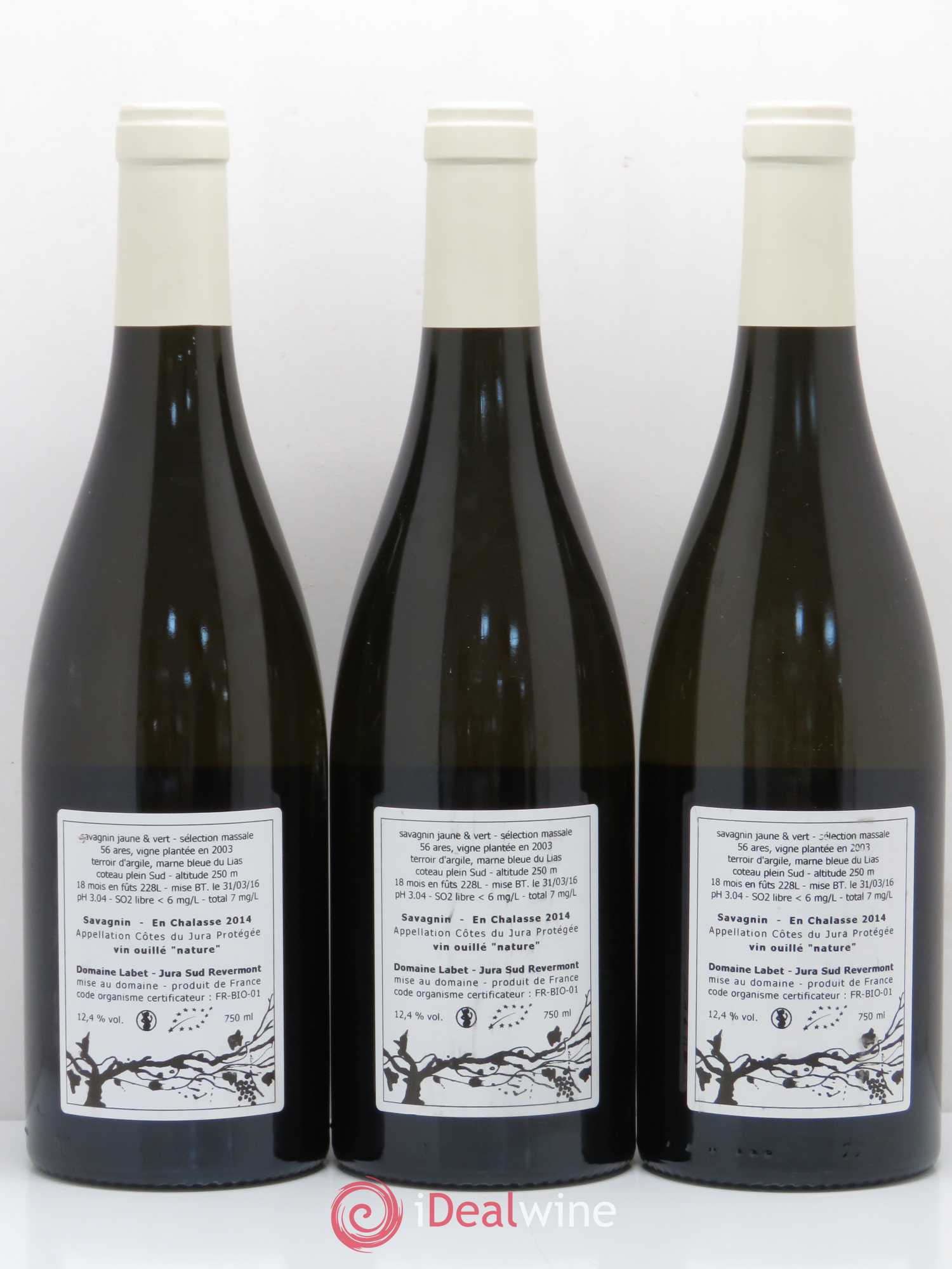 Côtes du Jura Fleur du Savagnin En Chalasse Labet 2014 - Posten von 3 Flaschen - 1
