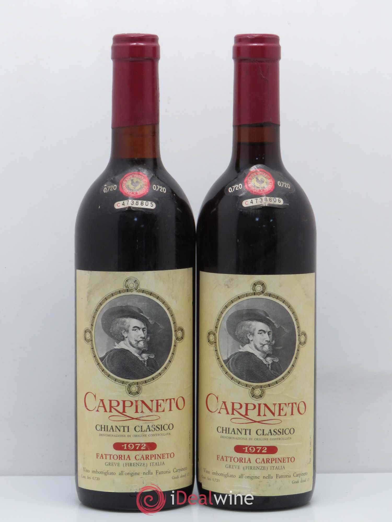 Chianti Classico DOCG Carpineto 1972 - Lot de 2 bouteilles - 0