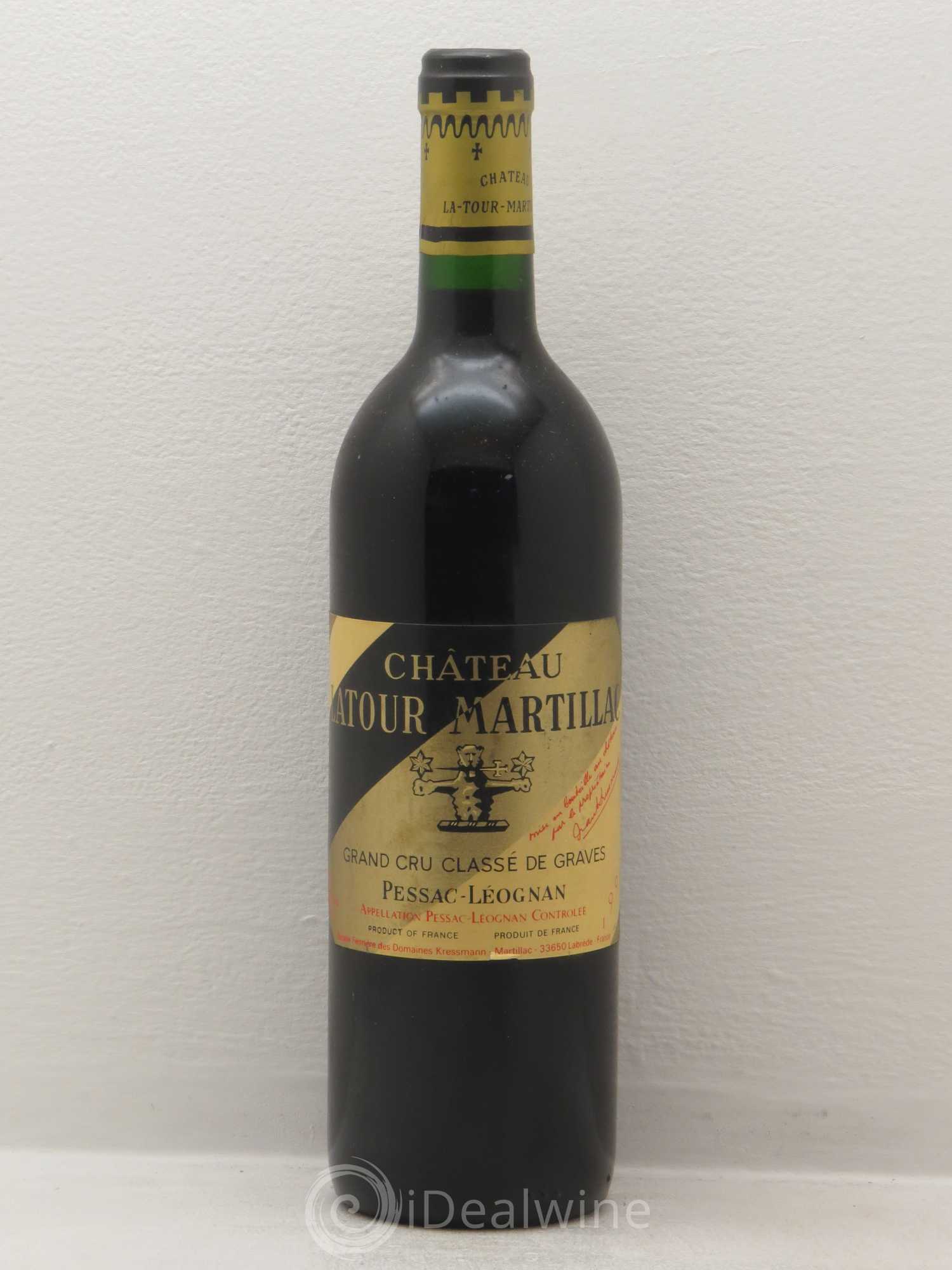 Château Latour-Martillac Cru Classé de Graves 1992 - Lot de 1 bouteille - 0