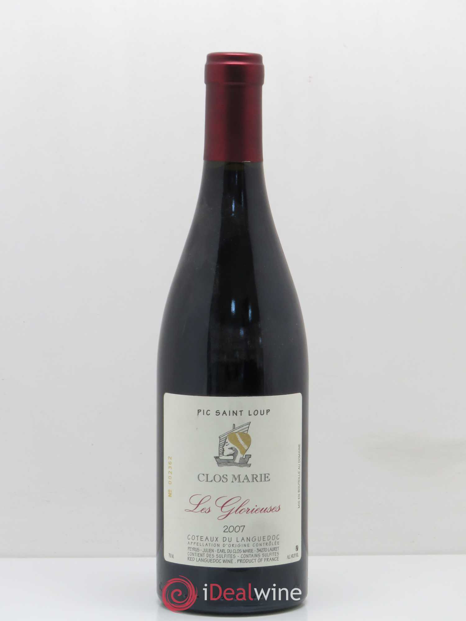 Pic Saint-Loup Clos Marie Les Glorieuses Christophe Peyrus et Françoise Julien 2007 - Lot de 1 bouteille - 0