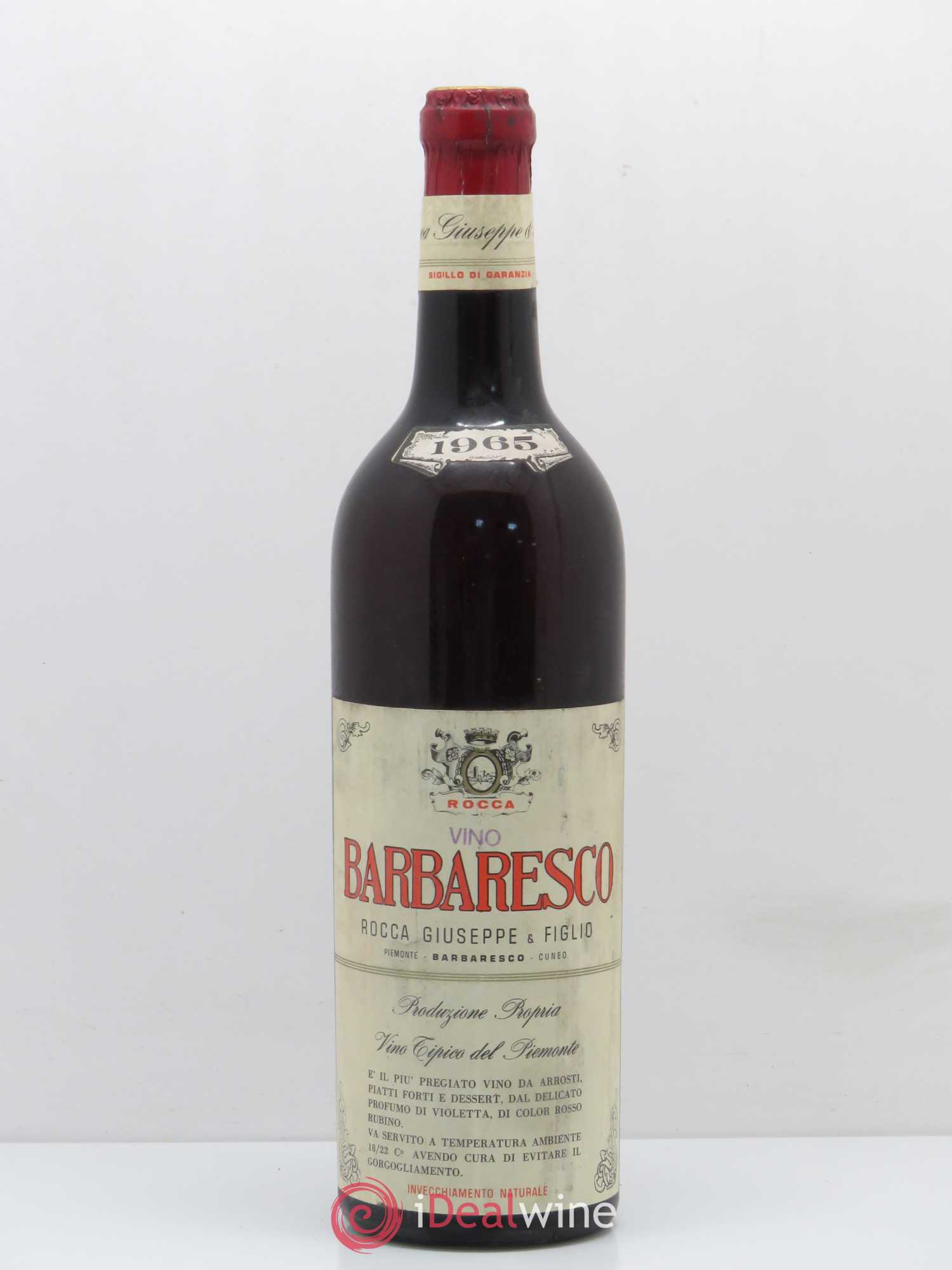 Barbaresco DOCG Rocca Giuseppe 1965 - Posten von 1 Flasche - 0