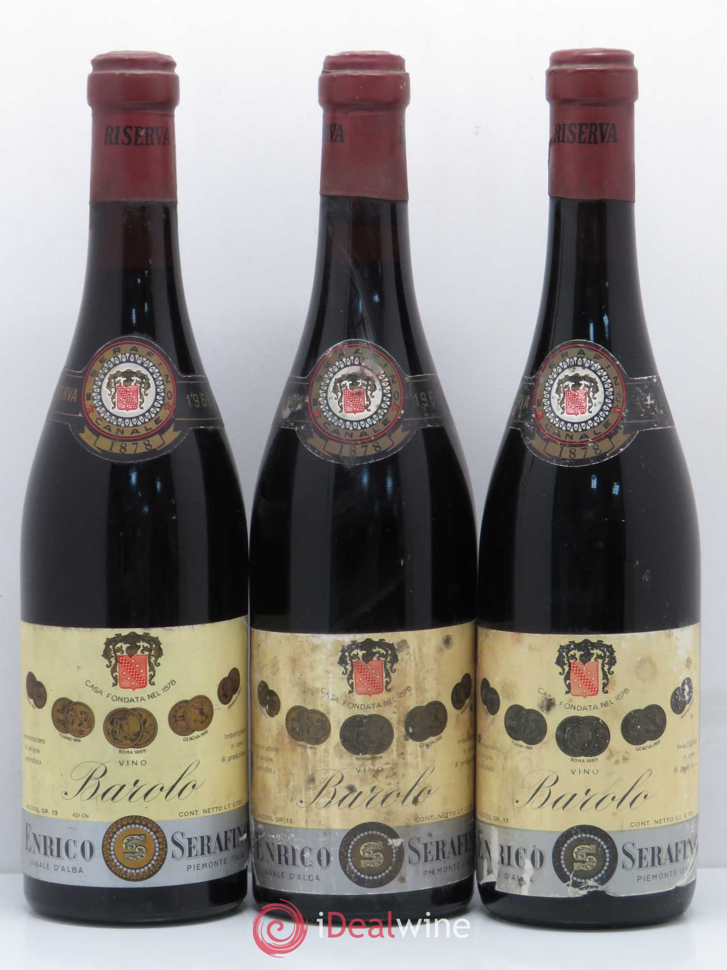 Barolo Riserva Enrico Serafino 1966 - Lot de 3 bouteilles - 0