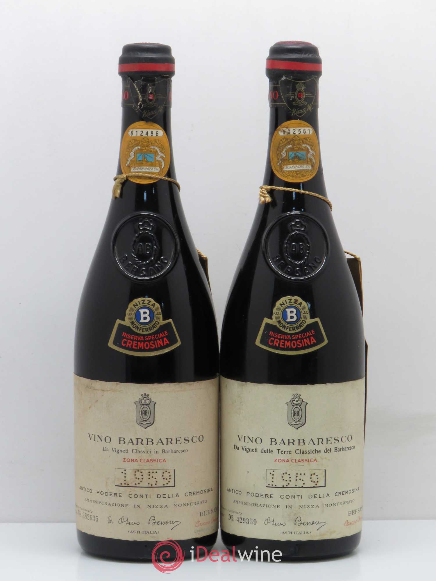 Barbaresco DOCG Riserva Speciale Cremosina Bersano 1959 - Lot de 2 bouteilles - 0