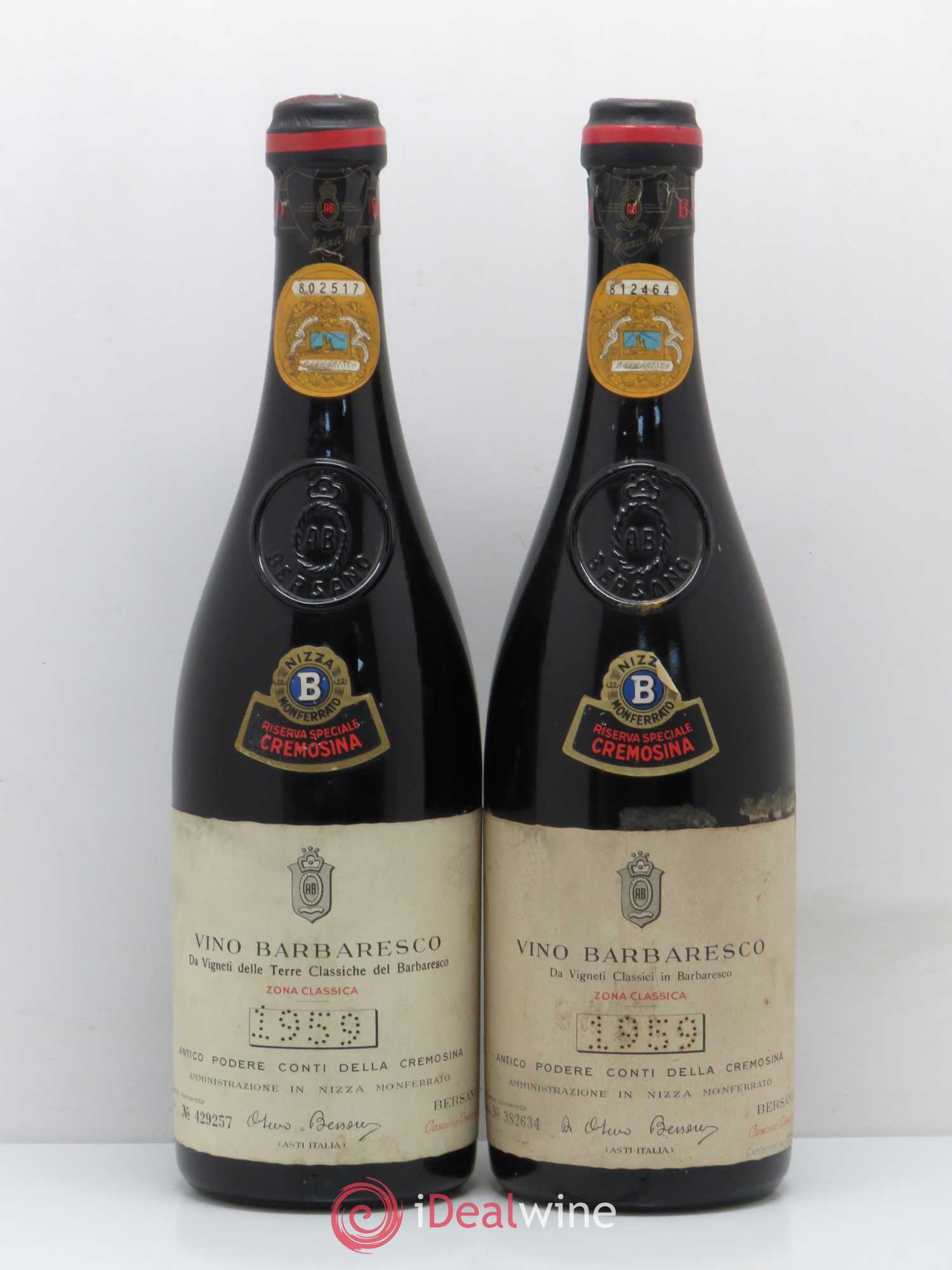 Barbaresco DOCG Riserva Speciale Cremosina Bersano 1959 - Posten von 2 Flaschen - 0