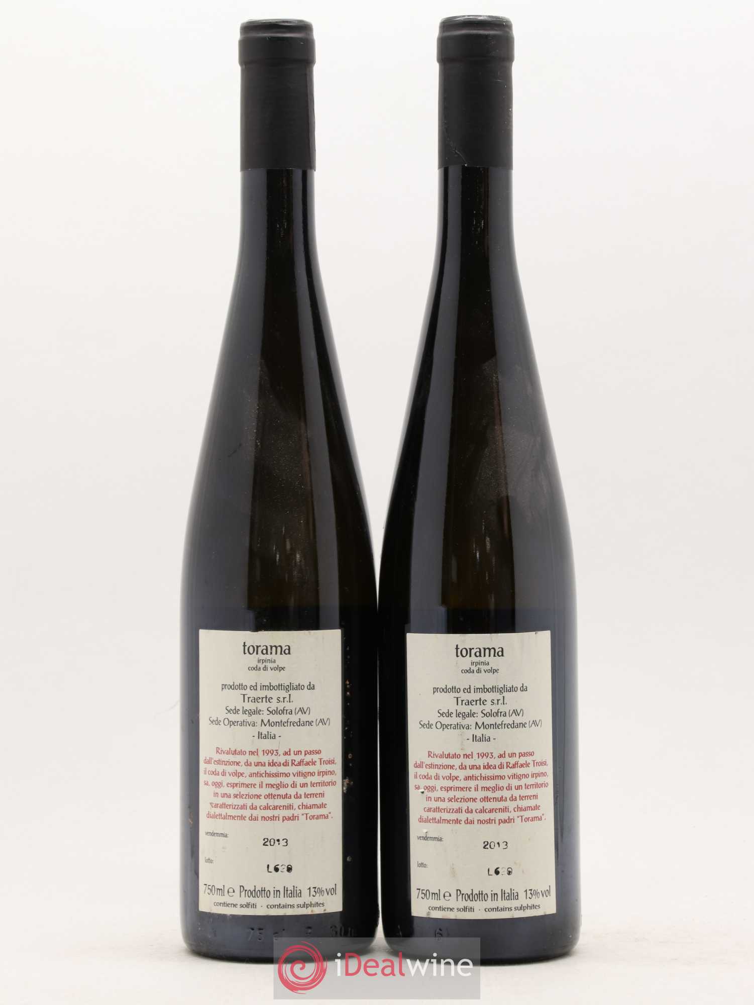 Italie Irpinia Coda di Volpe Torama Traerte Vadiaperti 2013 - Posten von 2 Flaschen - 1