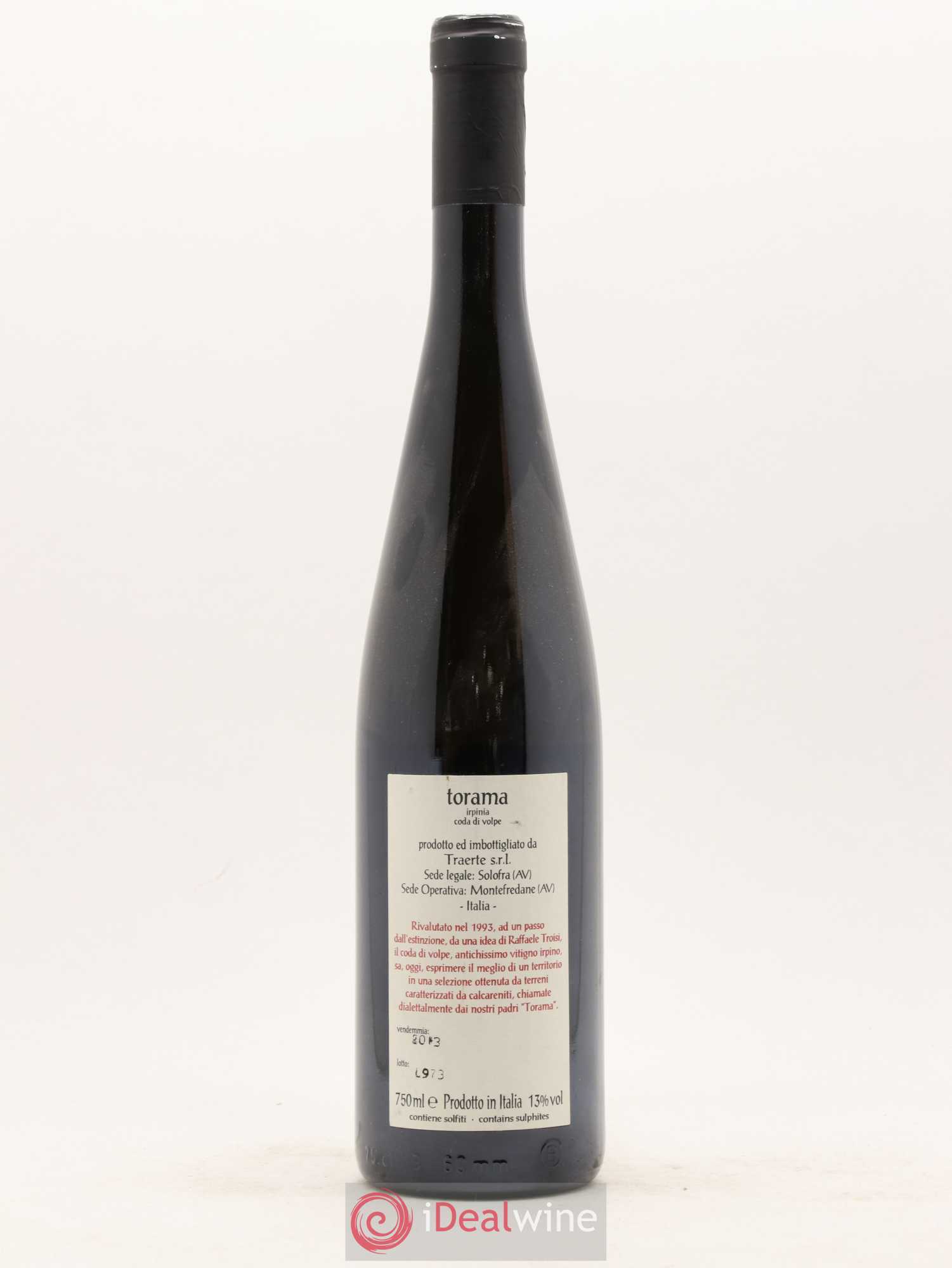 Italie Irpinia Coda di Volpe Torama Traerte Vadiaperti 2013 - Posten von 1 Flasche - 1