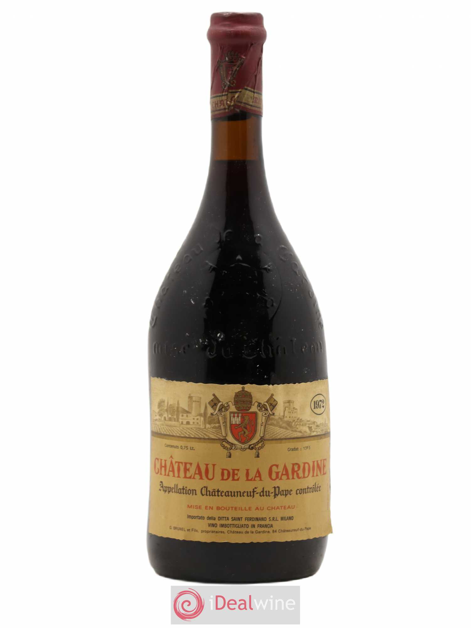 Châteauneuf-du-Pape Château de La Gardine Famille Brunel 1972 - Lot de 1 bouteille - 0