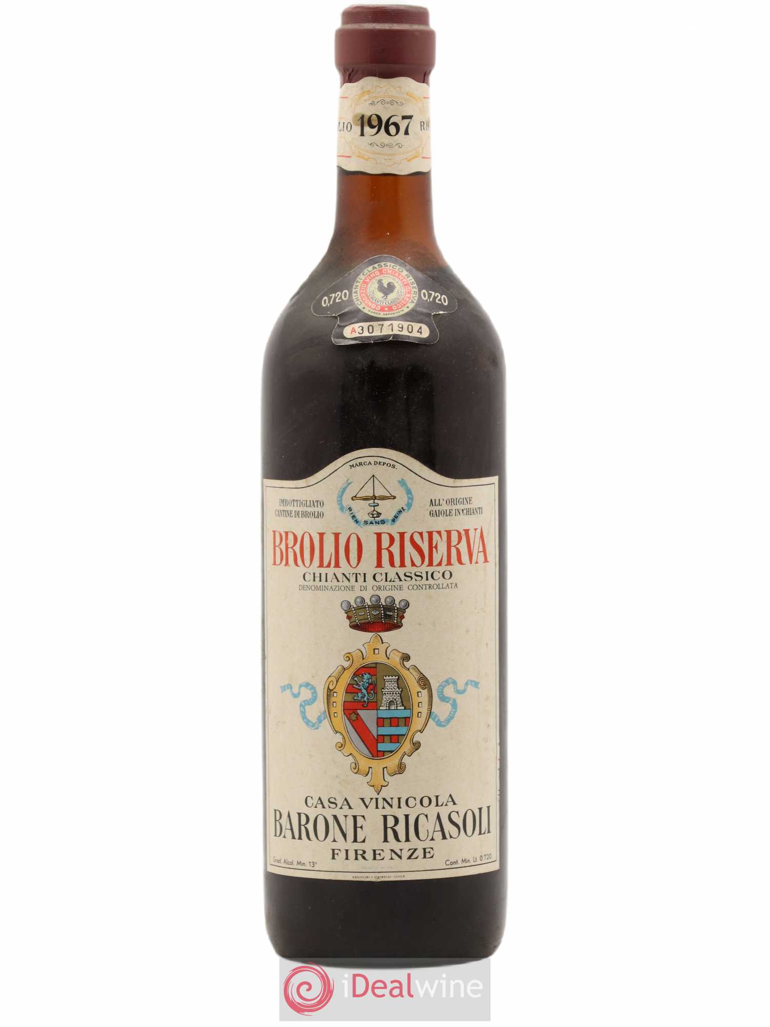 Chianti Classico DOCG Riserva Barone Ricasoli Castello di Brolio 1967 - Lot de 1 bouteille - 0