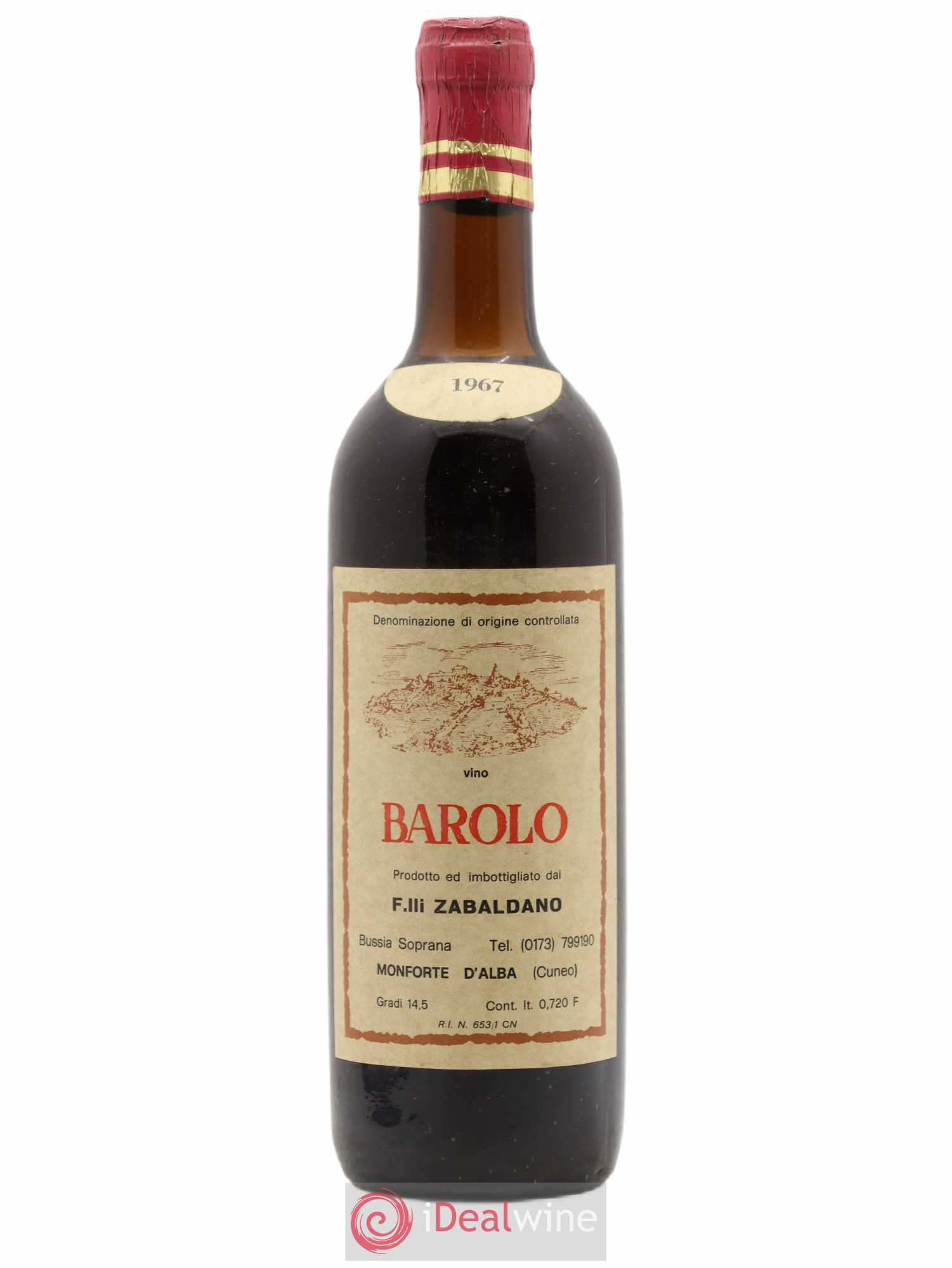 Barolo Zabaldano 1967 - Posten von 1 Flasche - 0