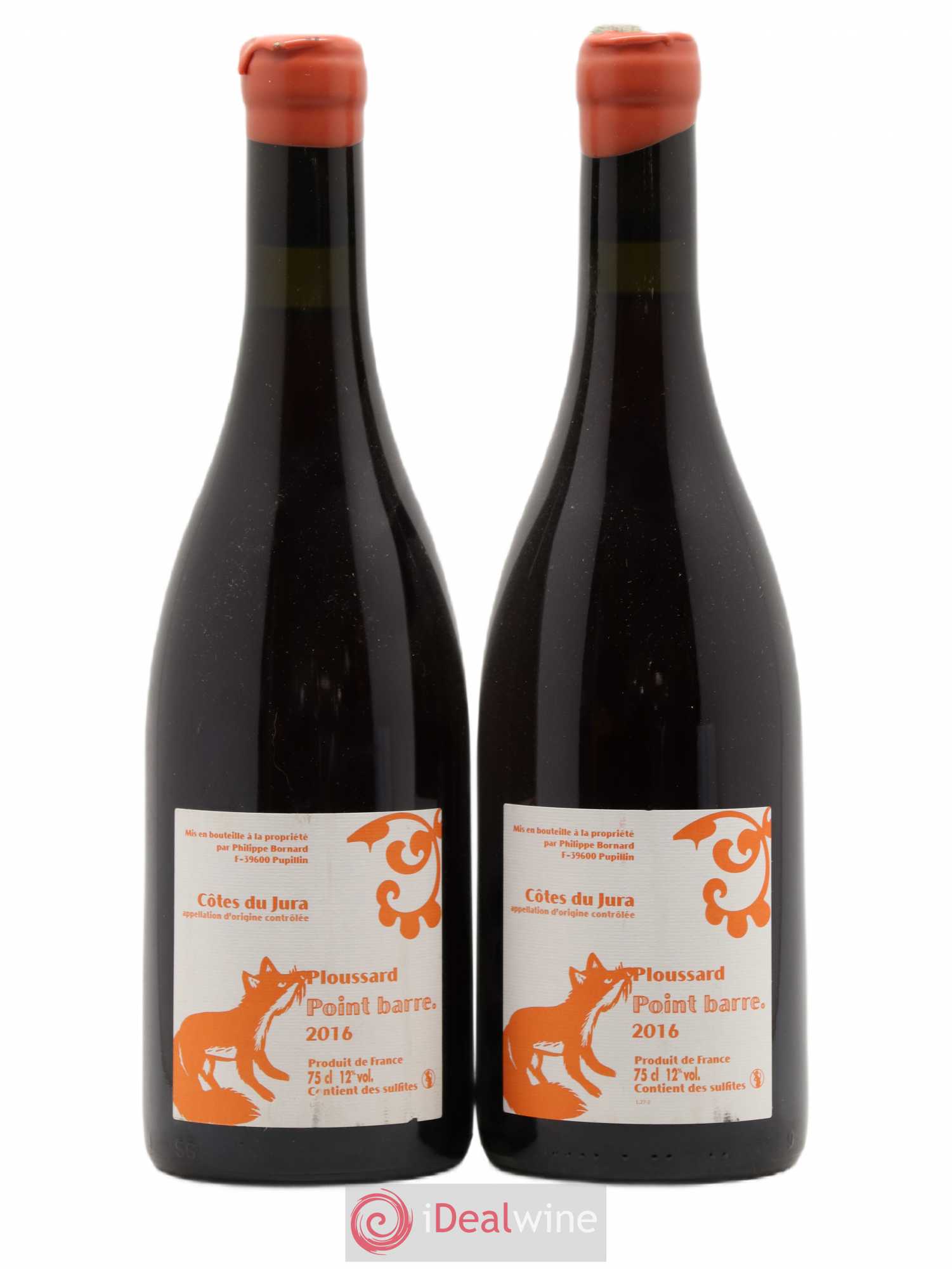 Côtes du Jura Ploussard Point Barre Philippe Bornard 2016 - Posten von 2 Flaschen - 0