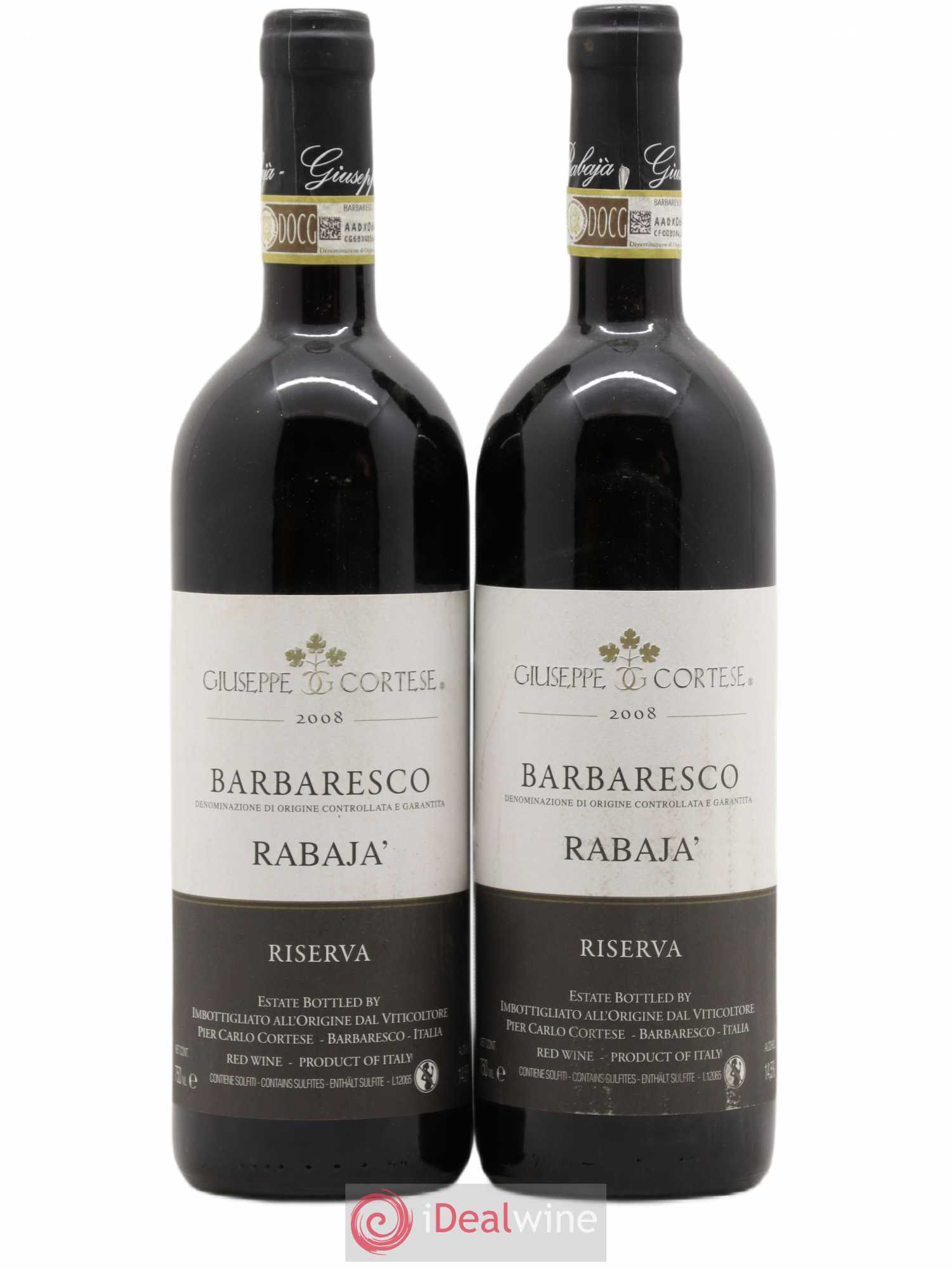 Barbaresco DOCG Rabajà Giuseppe Cortese Riserva 2008 - Posten von 2 Flaschen - 0