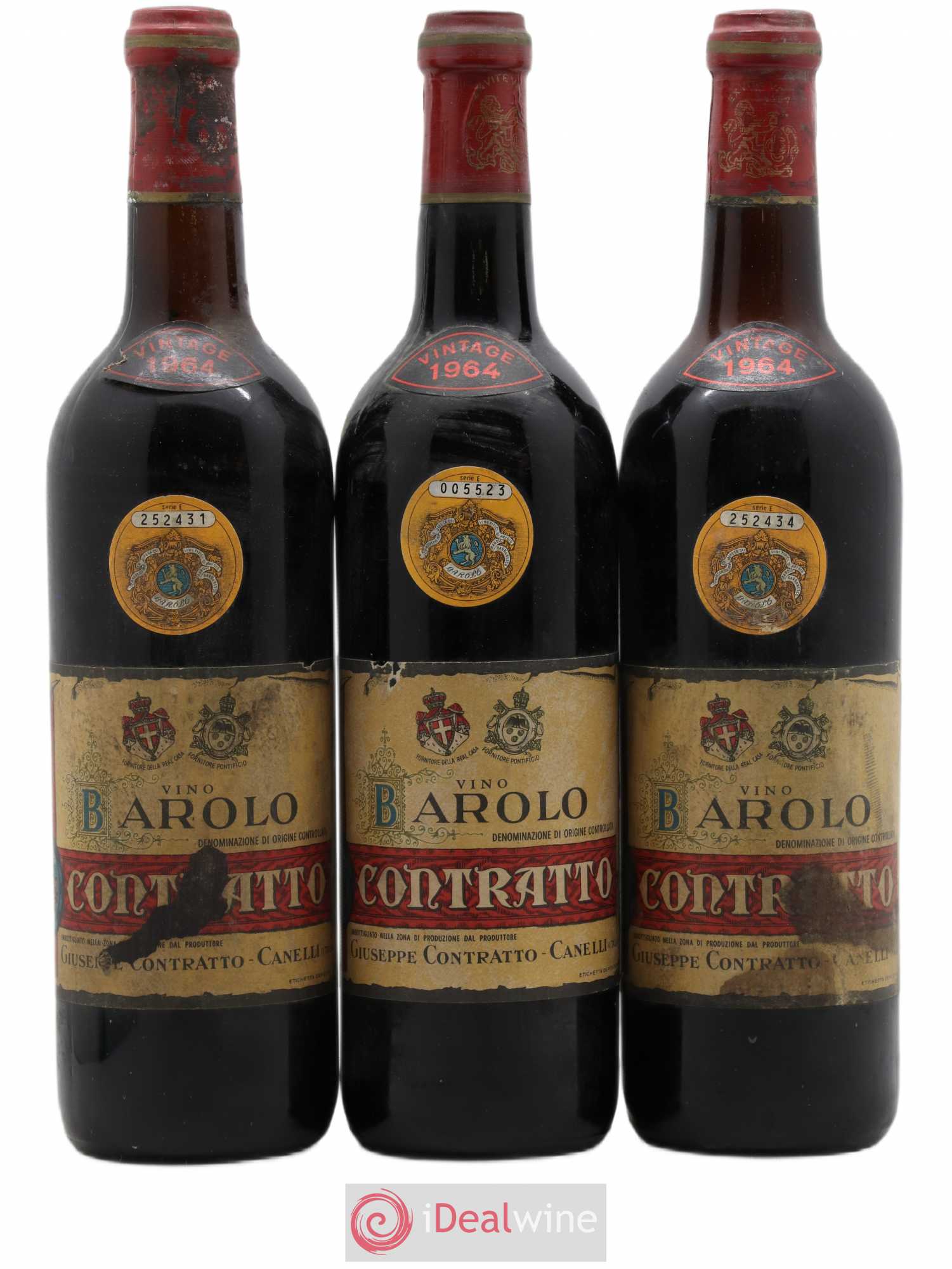 Barolo Giuseppe Contratto 1964 - Lot de 3 bouteilles - 0
