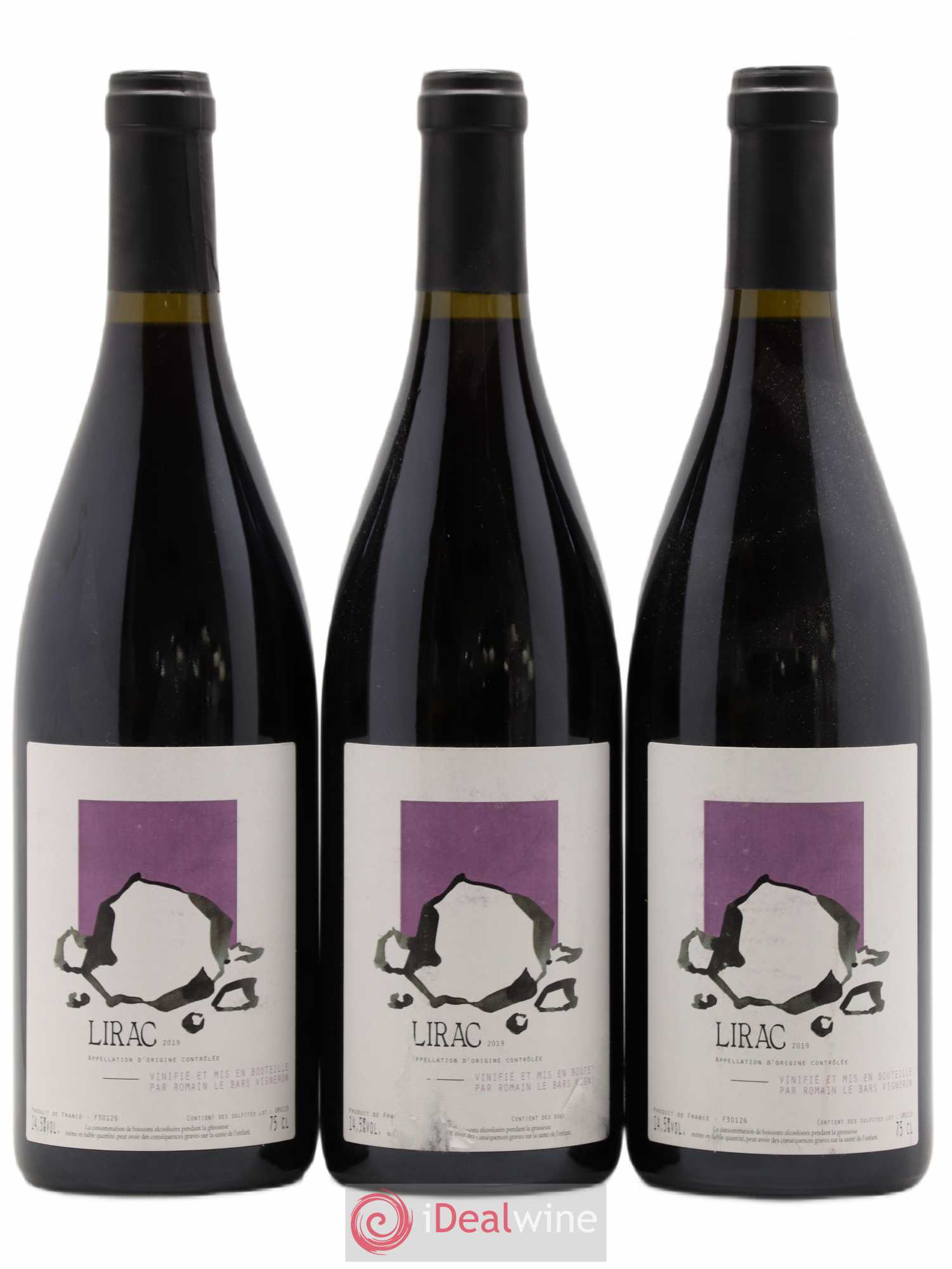 Lirac Romain Le Bars 2019 - Lot de 3 bouteilles - 0