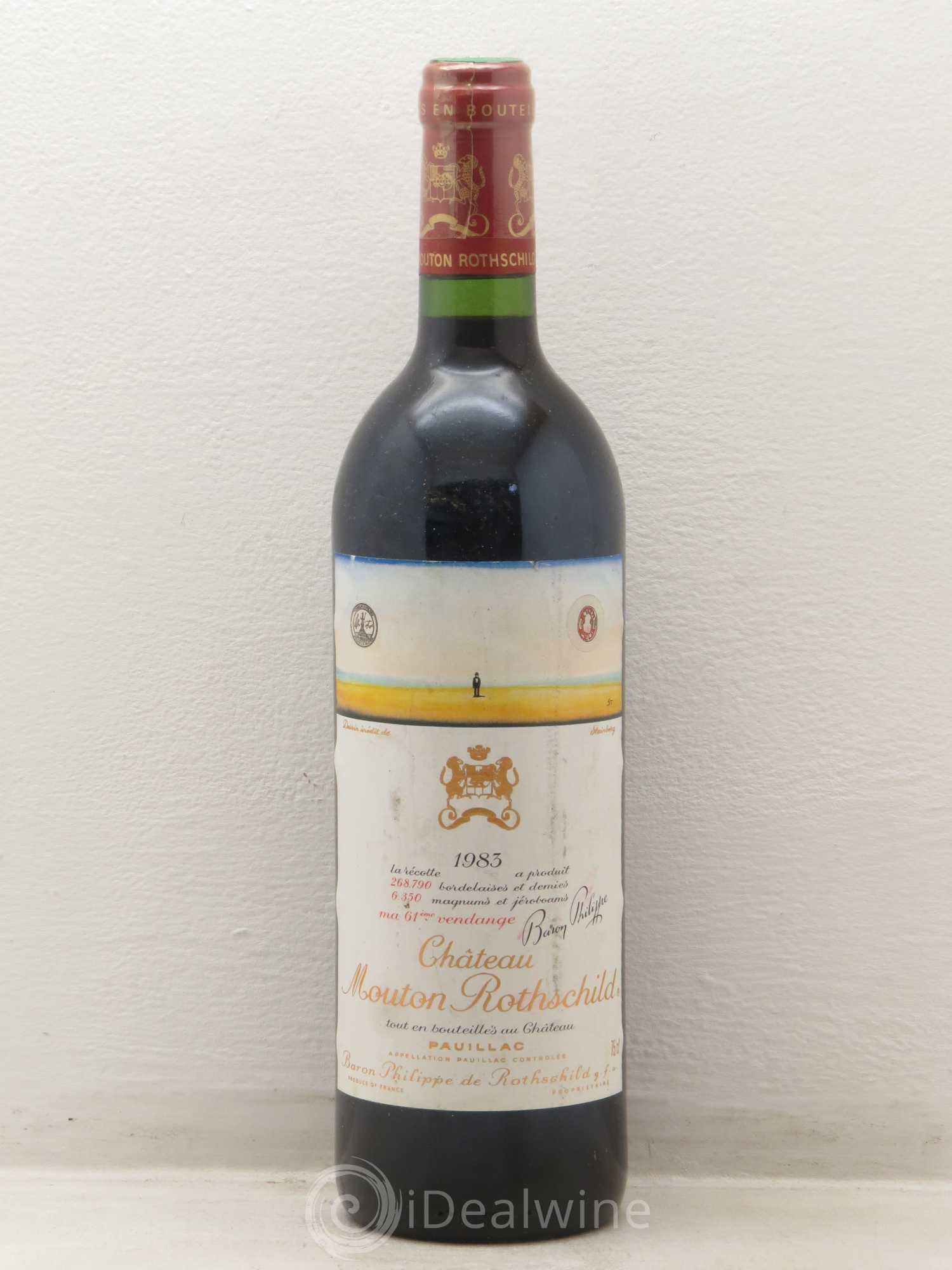 Château Mouton Rothschild 1er Grand Cru Classé 1983 - Lot de 1 bouteille - 0