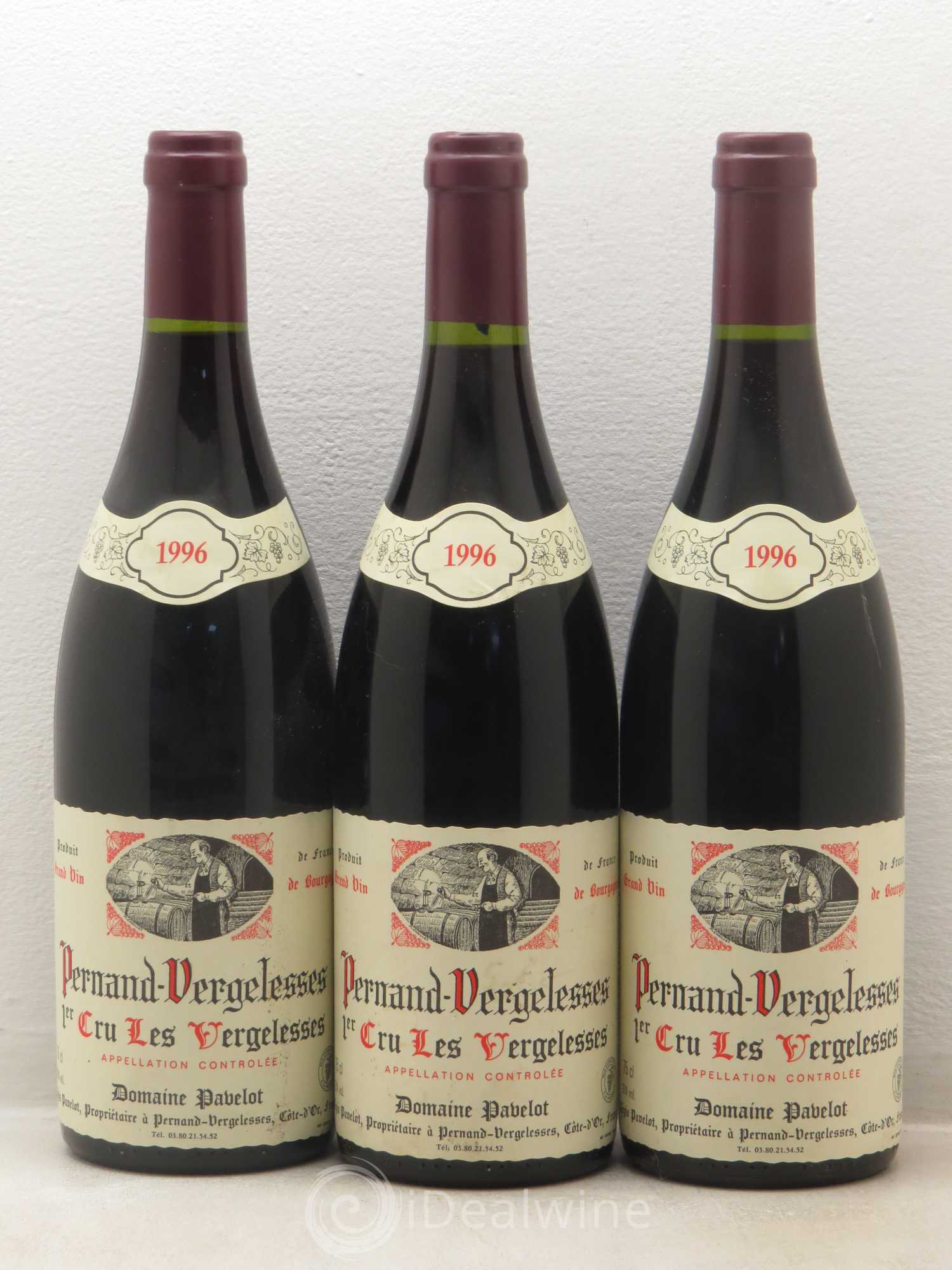 Pernand-Vergelesses 1er Cru Les Vergelesses - Domaine Regis Pavelot 1996 - Posten von 3 Flaschen - 0