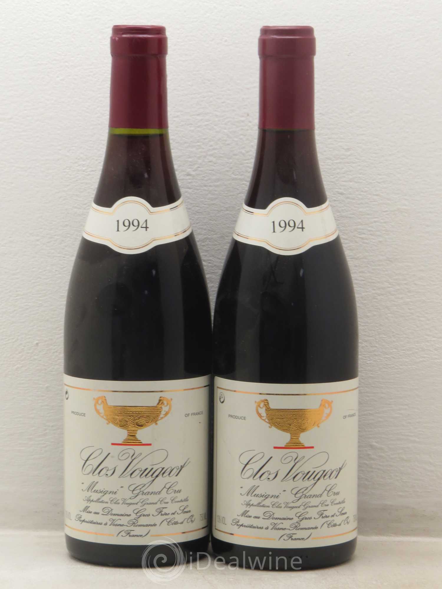 Clos de Vougeot Grand Cru Musigni Gros Frère & Soeur 1994 - Lot de 2 bouteilles - 0
