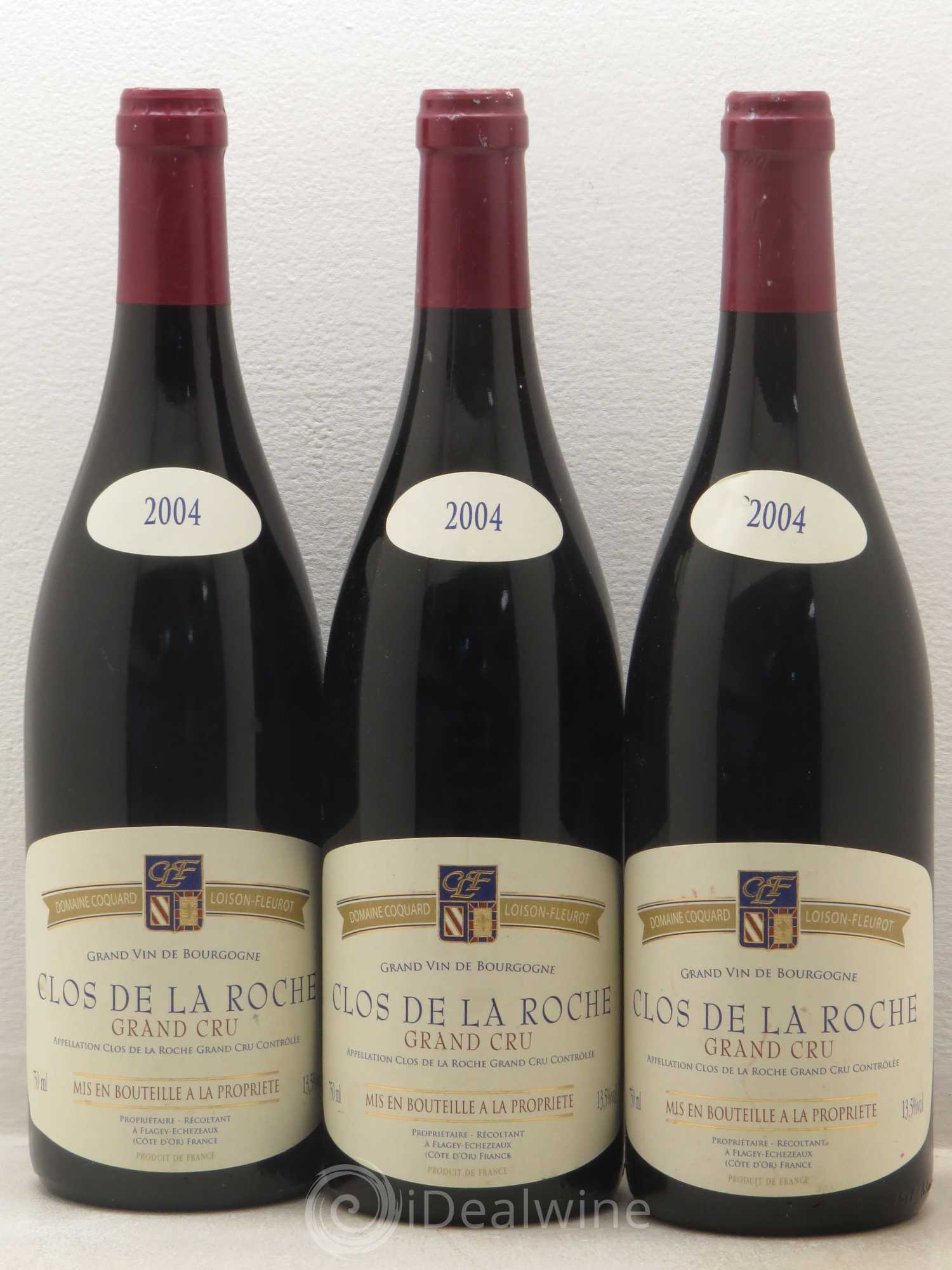 Clos de la Roche Grand Cru Domaine Coquard Loison Fleurot 2004 - Posten von 3 Flaschen - 0