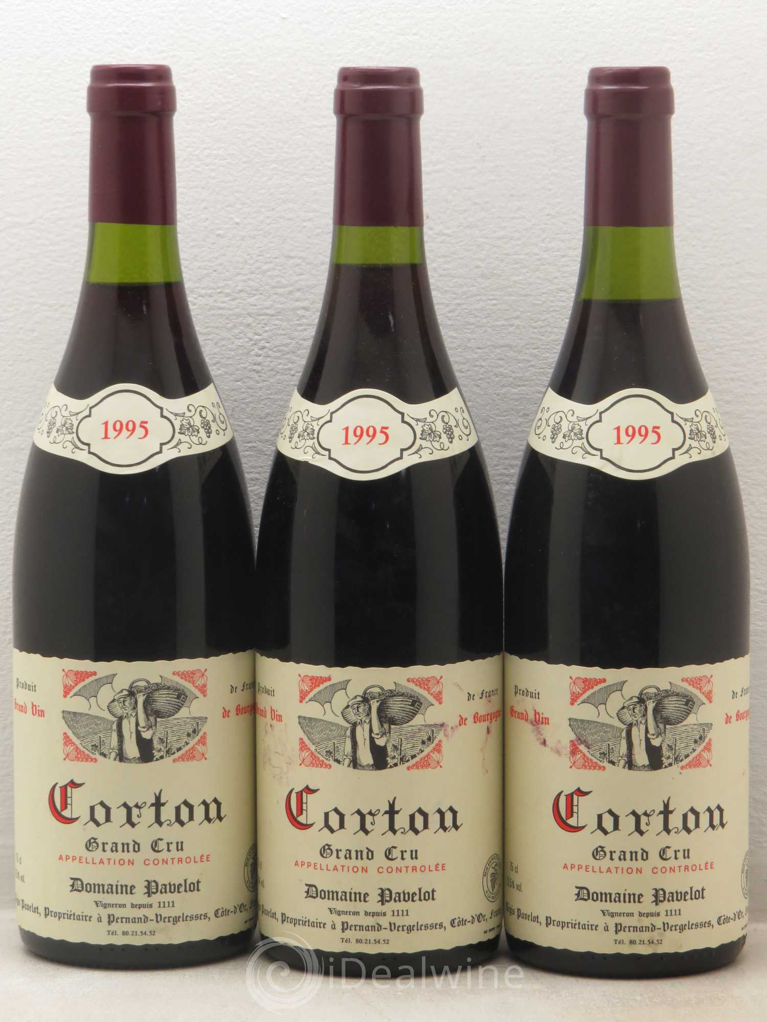 Corton Grand Cru Domaine Regis Pavelot 1995 - Posten von 3 Flaschen - 0