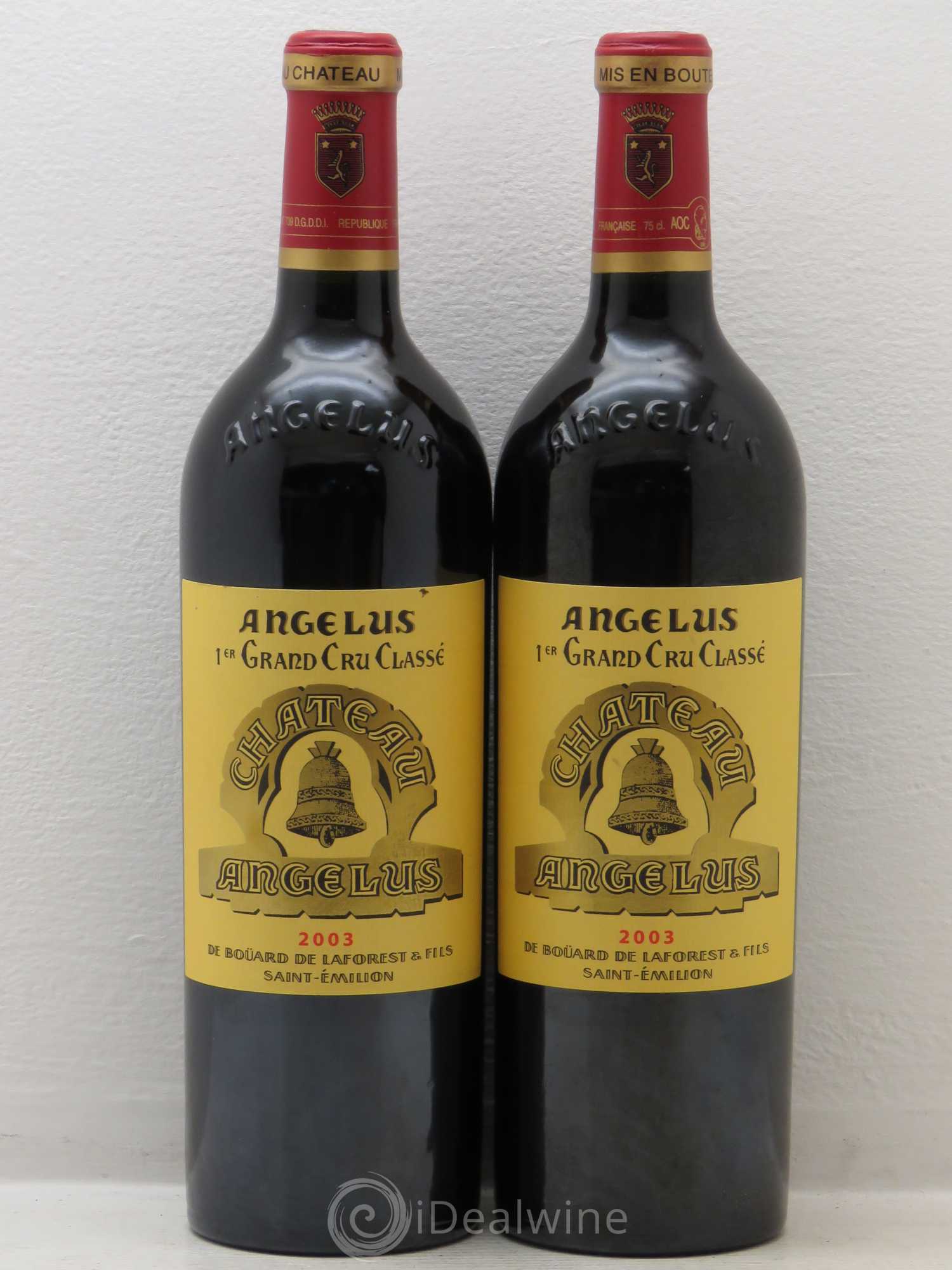 Château Angélus 1er Grand Cru Classé A 2003 - Lot de 2 bouteilles - 0