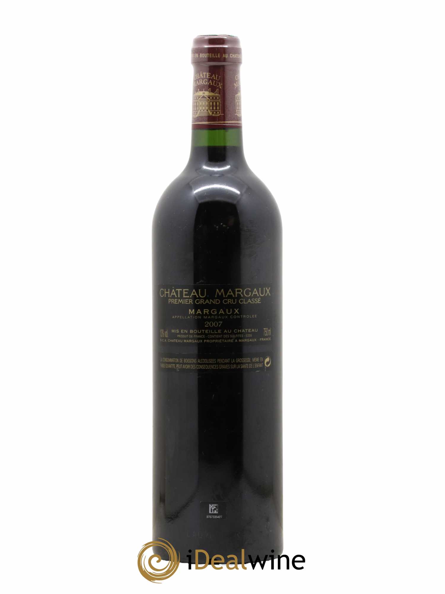 Château Margaux 1er Grand Cru Classé 2007 - Lot de 1 bouteille - 1