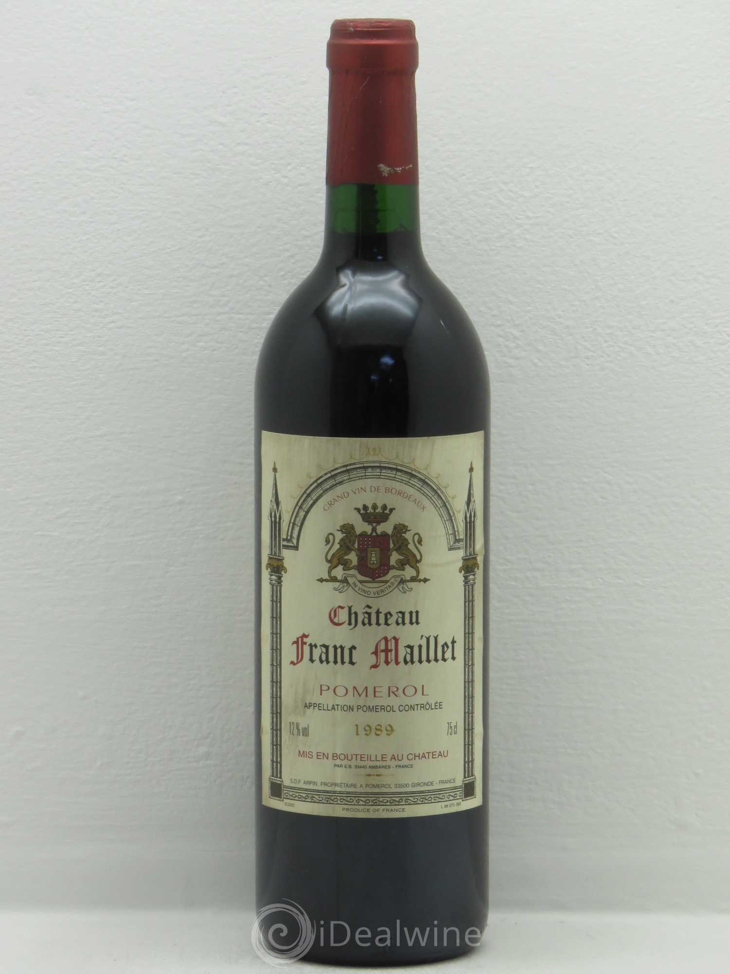 Pomerol Château Franc Maillet 1989 - Lot de 1 bouteille - 0