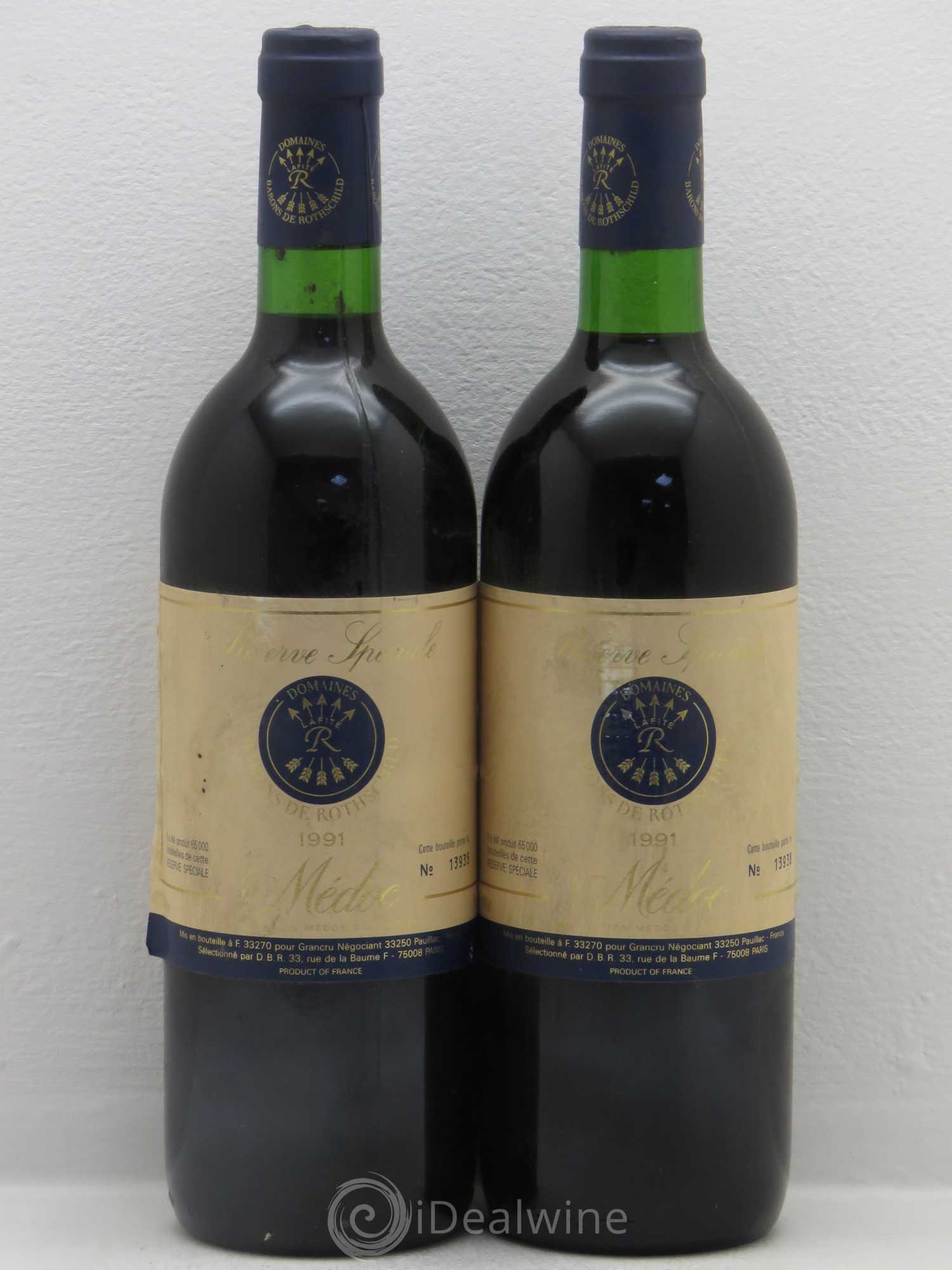 Bordeaux Réserve Speciale Baron de Rothschild 1991 - Lot de 2 bouteilles - 0
