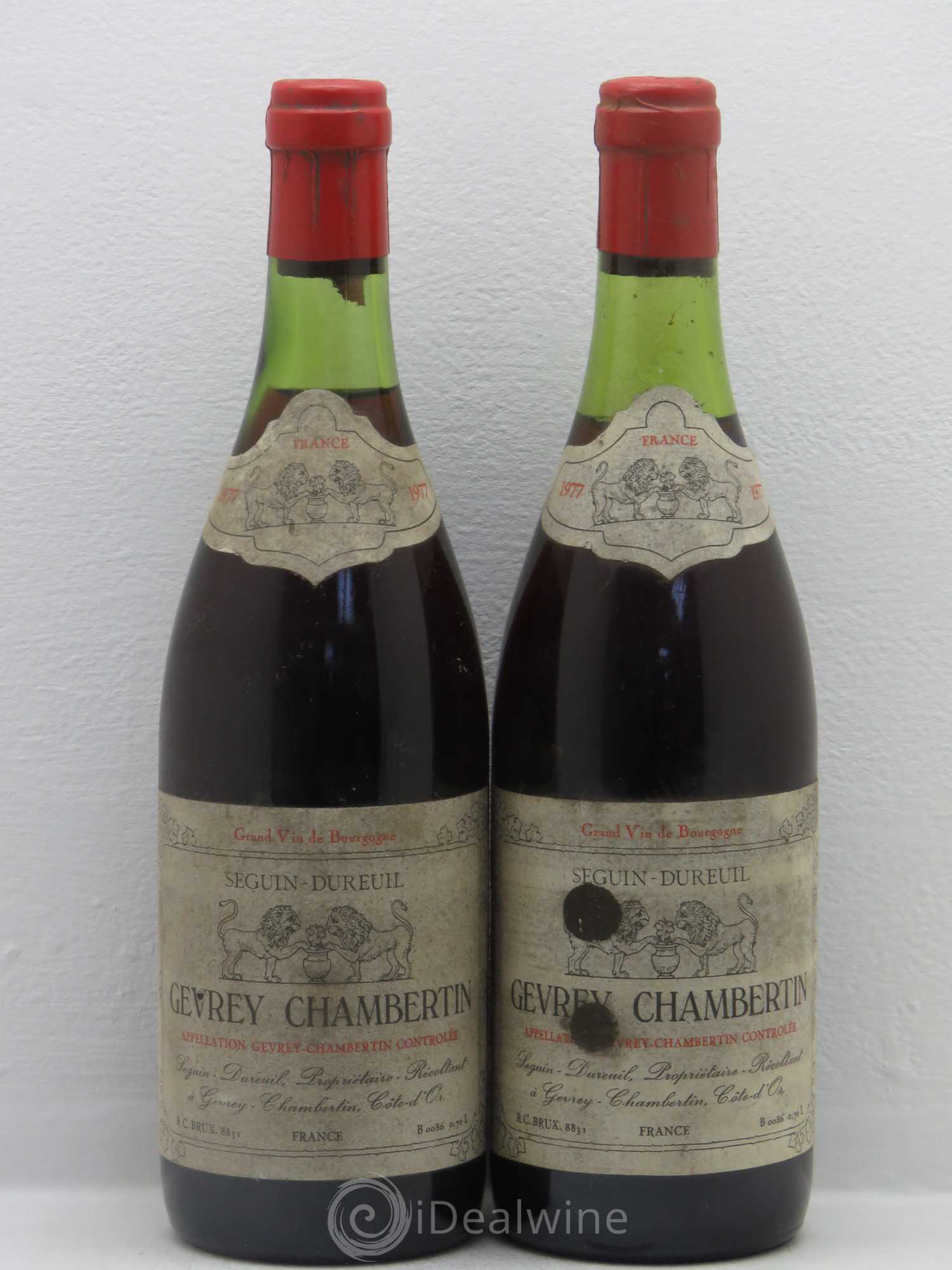 Gevrey-Chambertin Seguin Dureuil 1977 - Lot de 2 bouteilles - 0