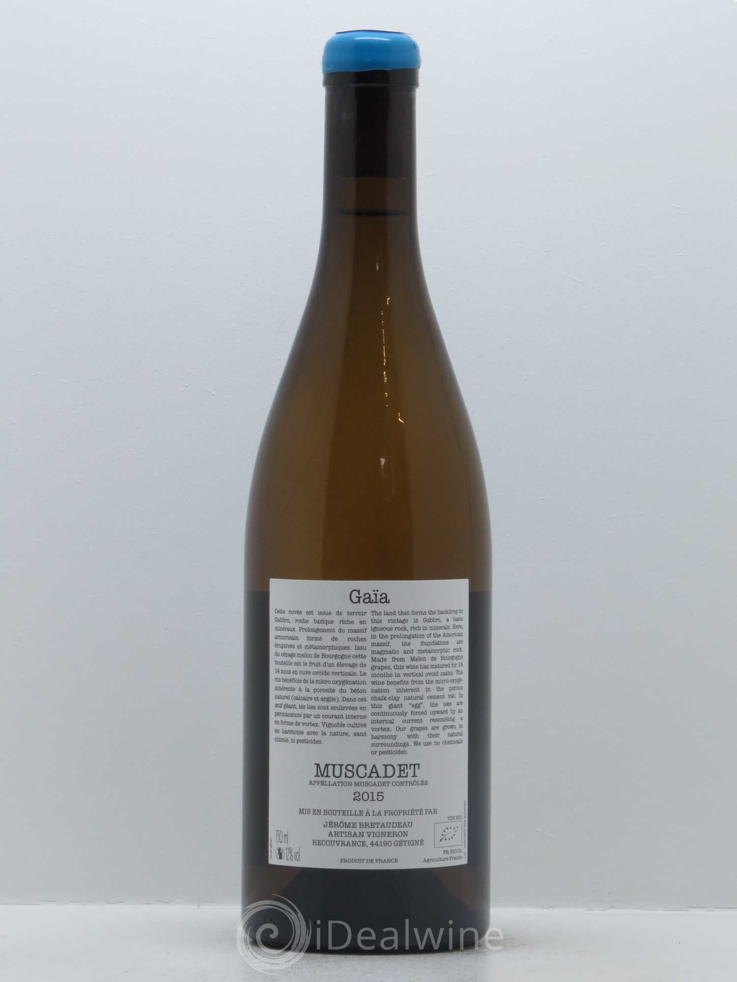 Muscadet-Sèvre-et-Maine Gaia Jérôme Bretaudeau - Domaine de Bellevue 2015 - Lot de 1 bouteille - 1