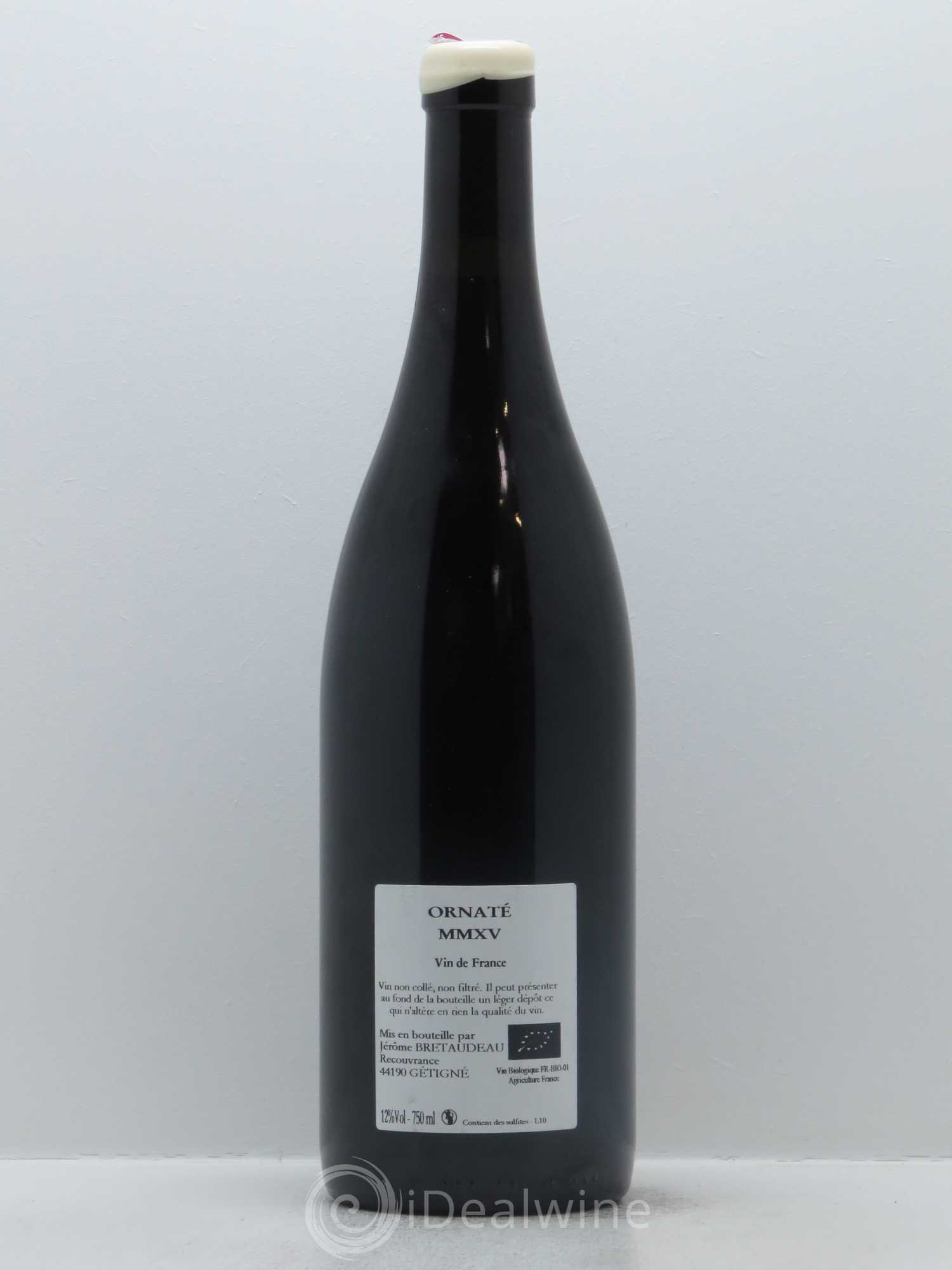 Vin de France Merlot Ornaté Jérôme Bretaudeau - Domaine de Bellevue 2015 - Lot de 1 bouteille - 1