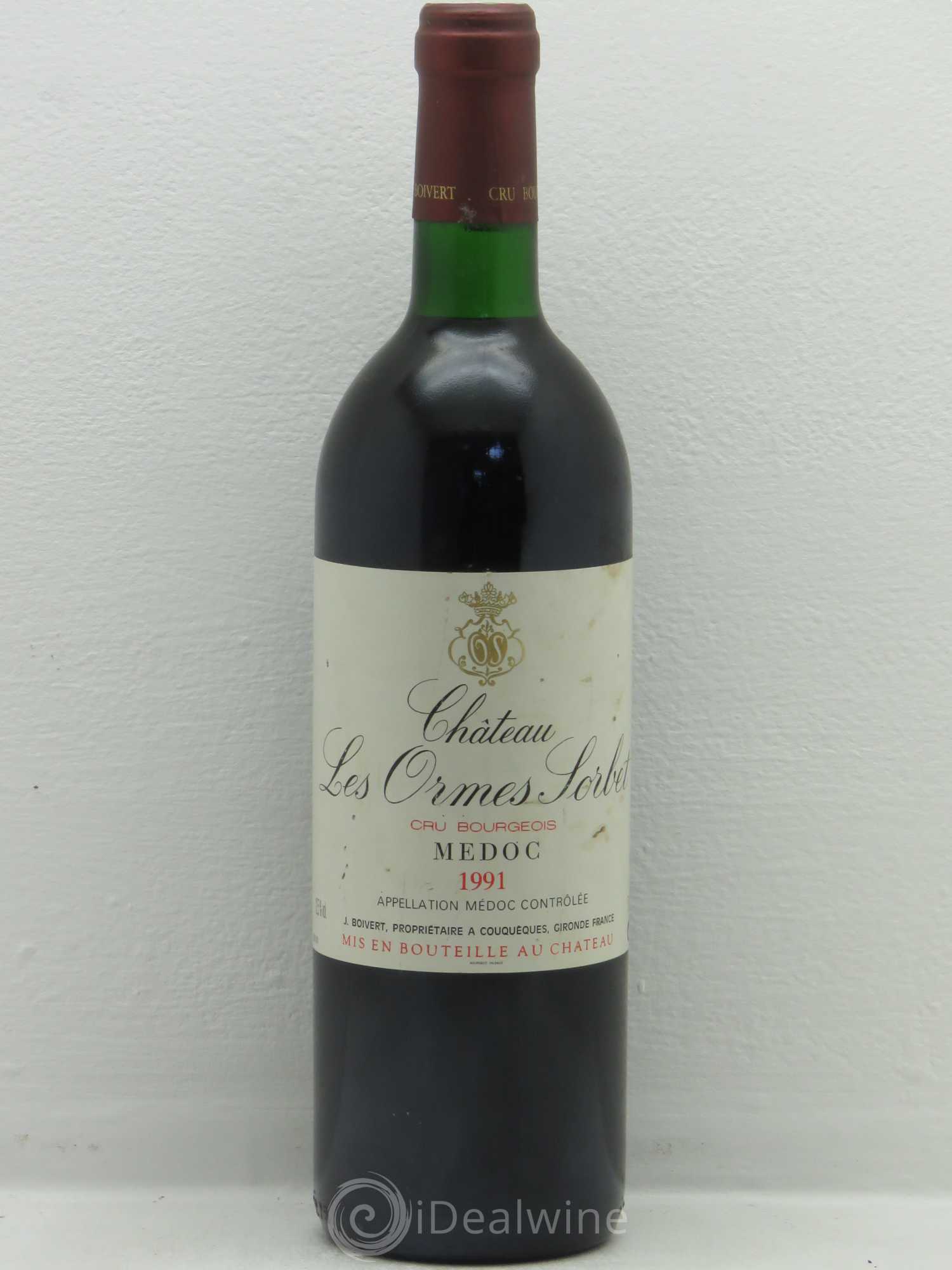 Château les Ormes Sorbet Cru Bourgeois 1991 - Lot de 1 bouteille - 0