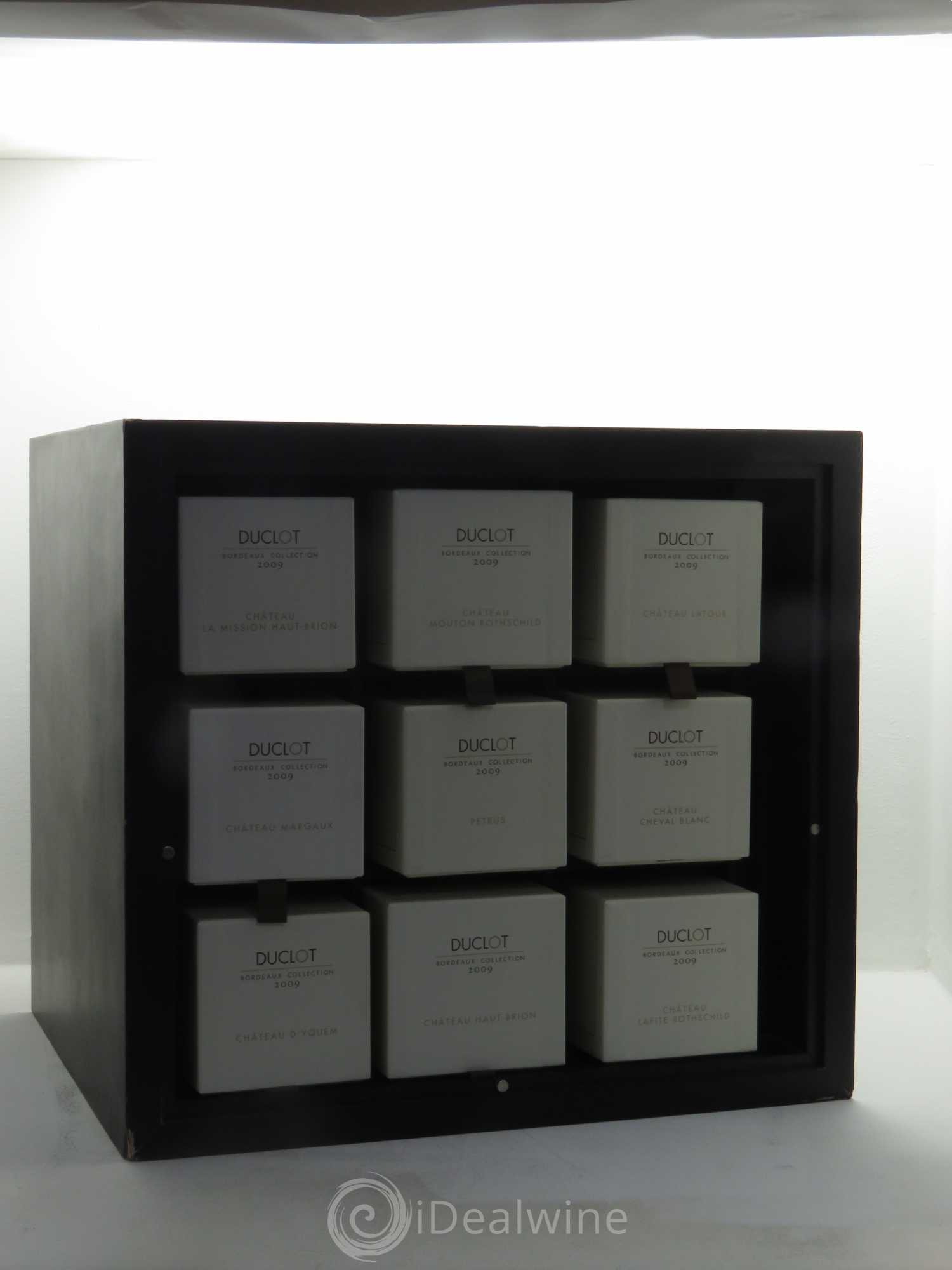 Caisse Collection Duclot 2009 9 btes 1 Petrus, 1 Cheval Blanc, 1 Mission Haut Brion, 1 Haut Brion, 1 Margaux, 1 Lafite R.1 Latour, 1 Yquem, 1 Mouton R. 2009 - Posten von 1 Flasche - 4