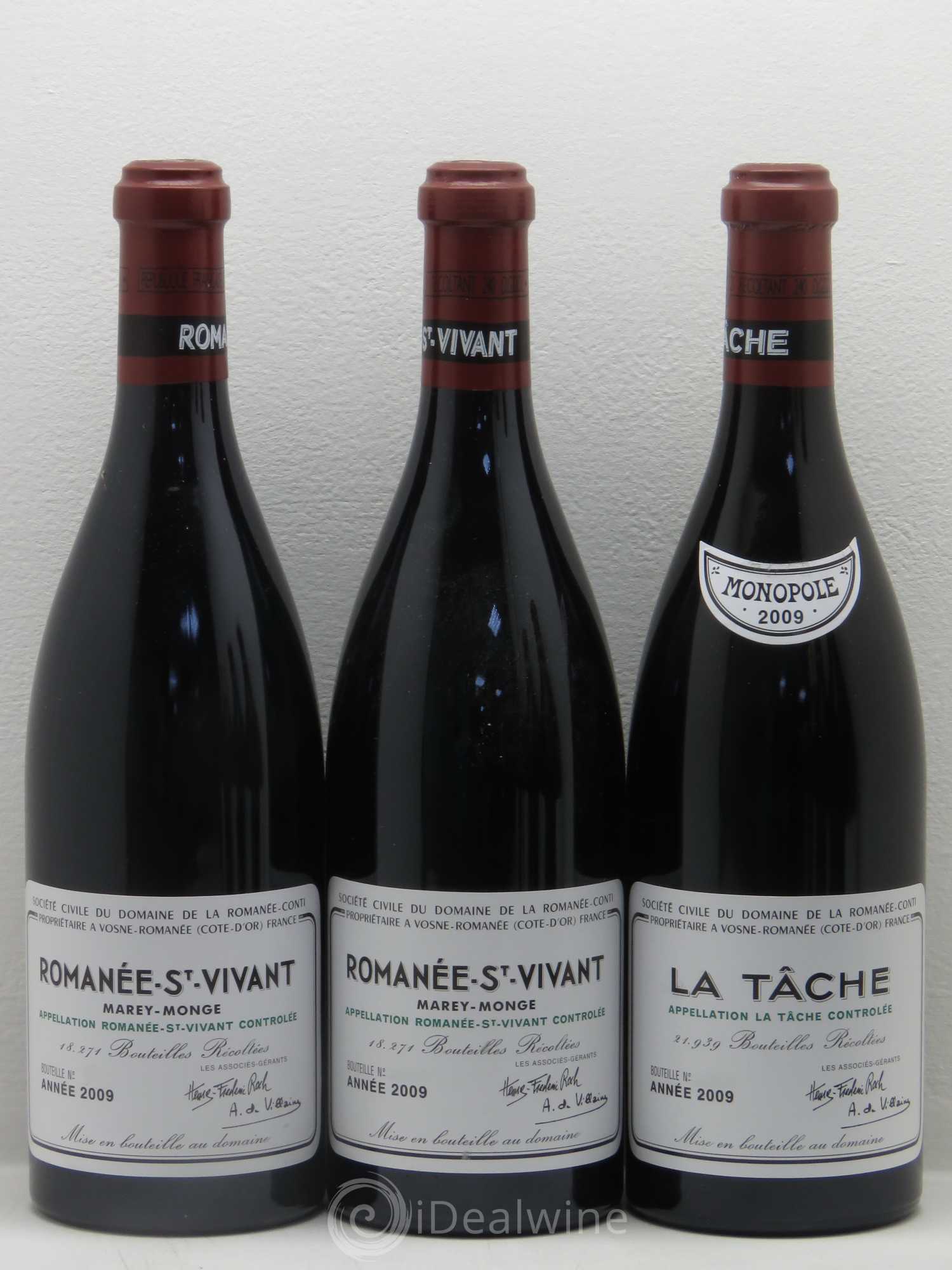 Assortiment 2009 du Domaine de la Romanée-Conti Domaine de la Romanée-Conti 6 btes : 1 Montrachet, 1 La Tâche, 2 Romanée St Vivant, 2 Echézeaux 2009 - Lotto di 1 bottiglia - 1