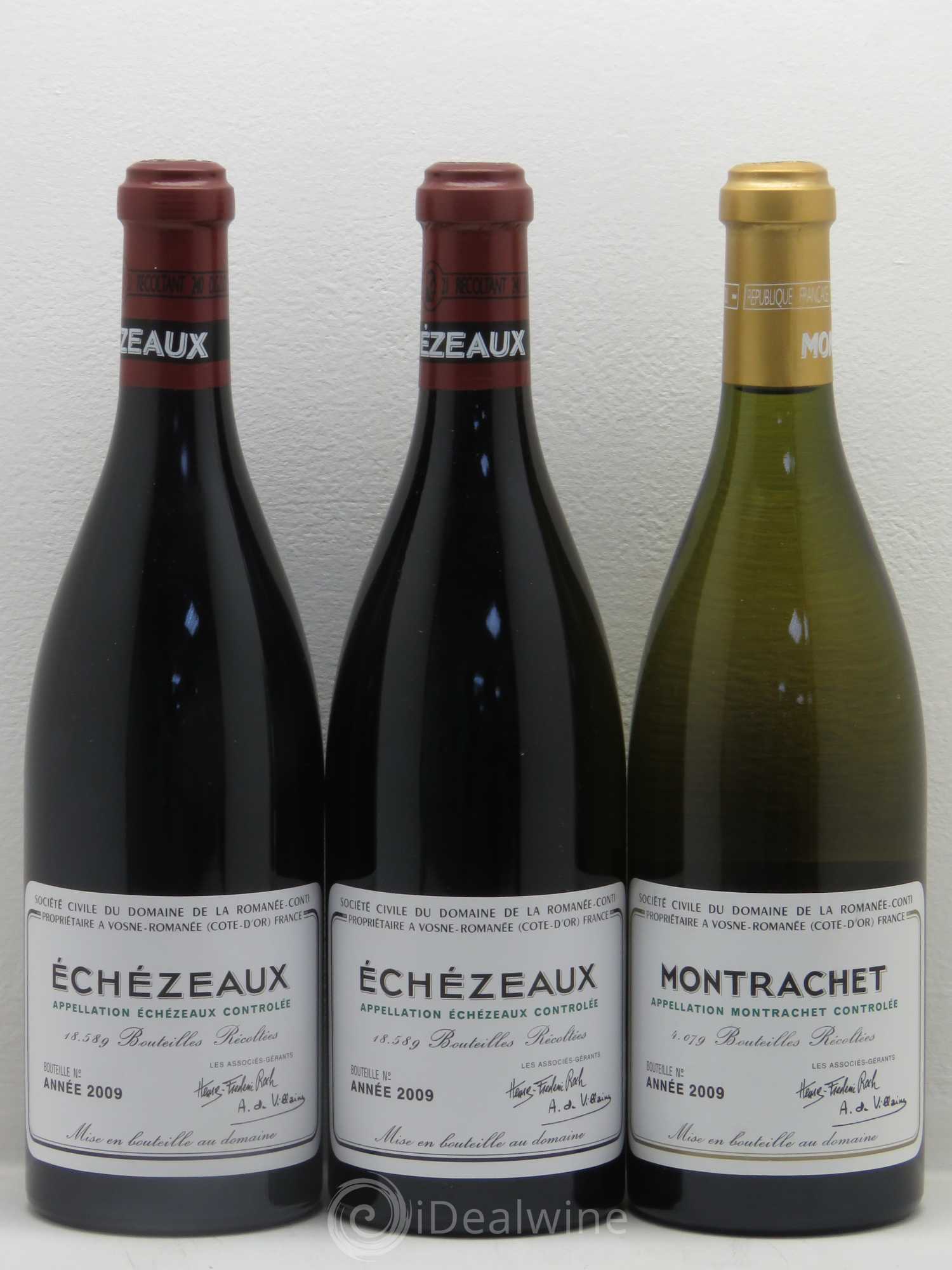 Assortiment 2009 du Domaine de la Romanée-Conti Domaine de la Romanée-Conti 6 btes : 1 Montrachet, 1 La Tâche, 2 Romanée St Vivant, 2 Echézeaux 2009 - Lotto di 1 bottiglia - 3